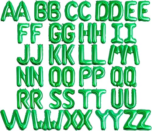 Miniatura 8 de 52 piezas Globos de letras rojas de aluminio de 16 pulgadas, 2 juegos de la A a la Z, alfabeto colgante de aluminio Mylar para romance, día de San