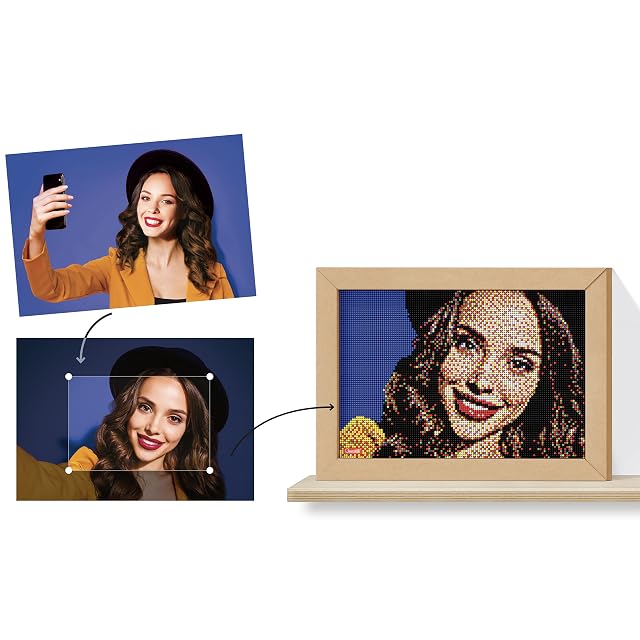 Foto 2 de 8 de Quercetti - 0774 Pixel Art 8 Take a Selfie, Juego creativo con clavos para niños