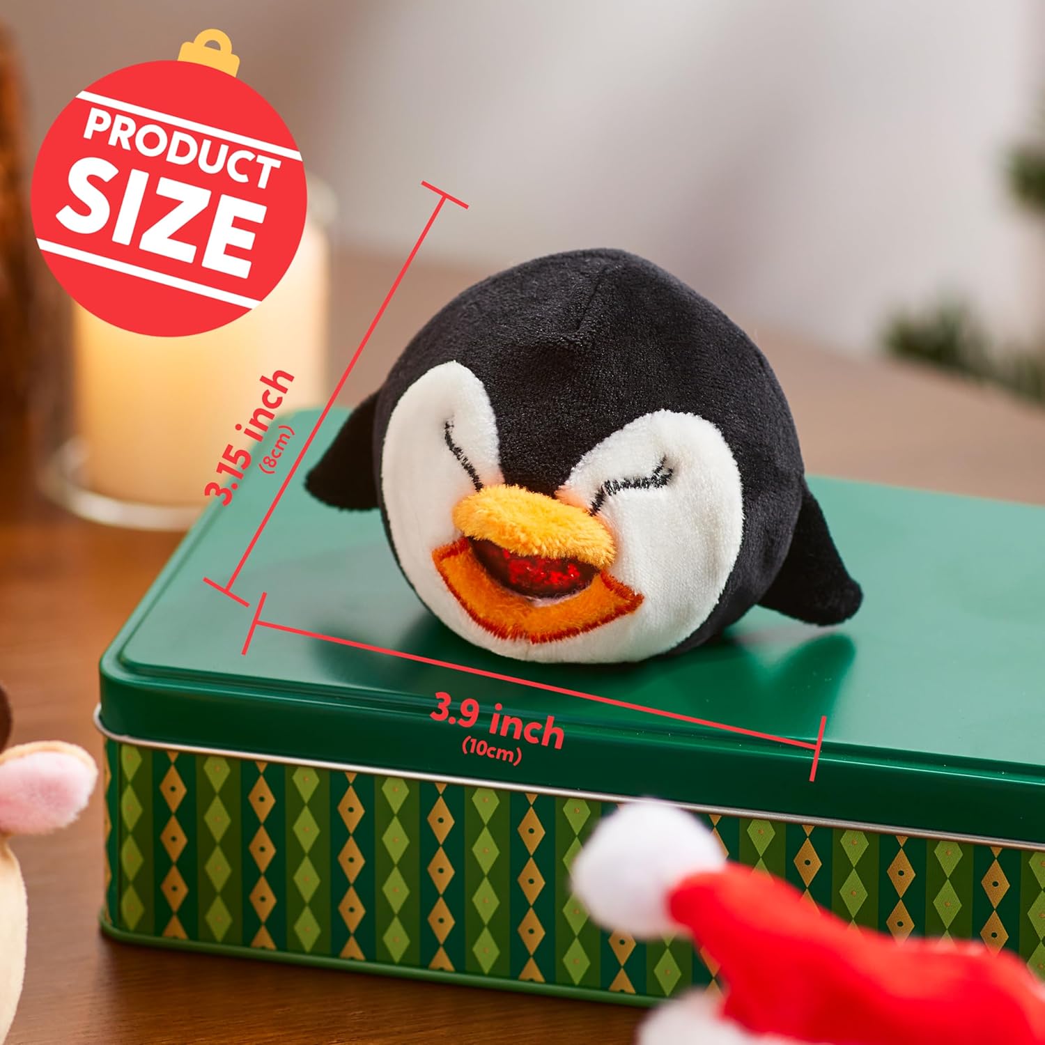 JOYIN 3 PCS Christmas Squeeze Plush Balls, Cute Fidget Toys for Xmas Party Favors, Soft Plushies Relieve Stress and Anxiety, Christmas Funny Toy for Boys Girls
