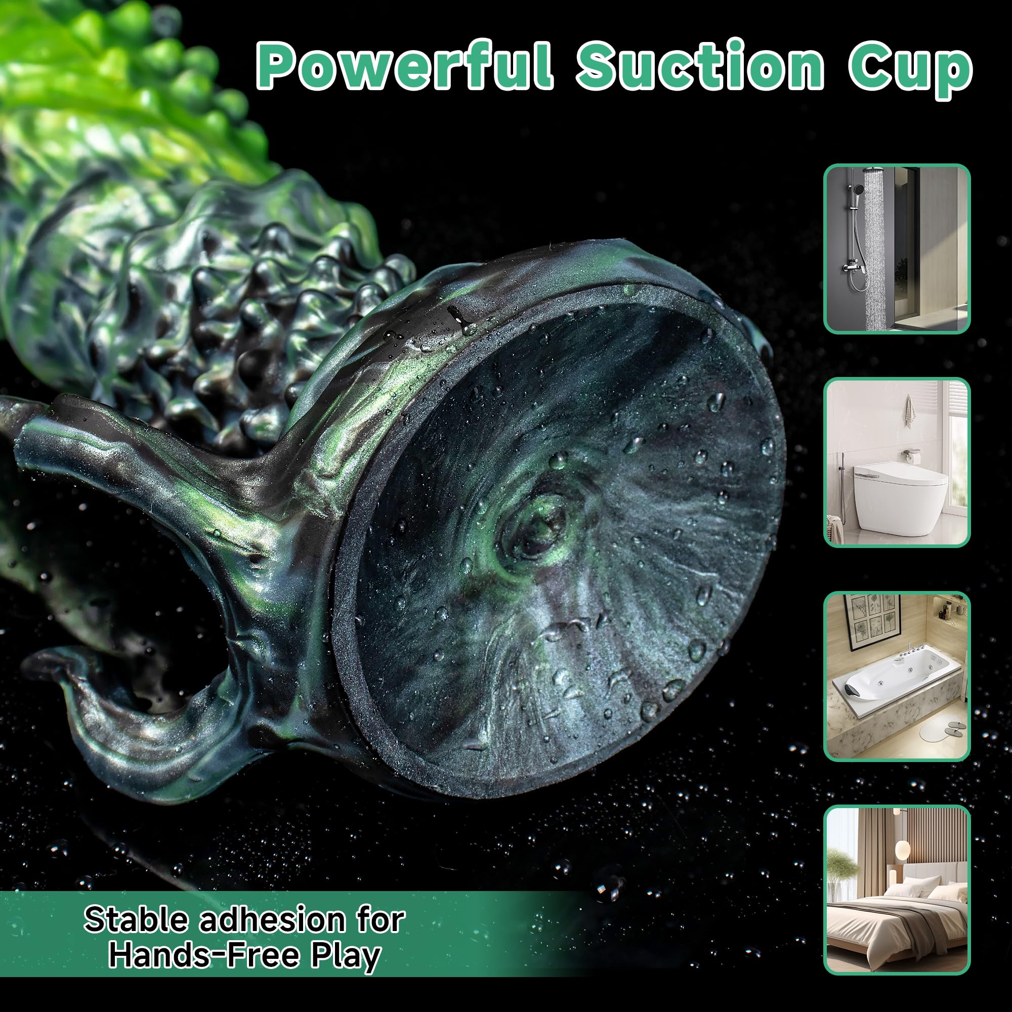 Devil Tentacle Fantasy Dildo - Plug anale in silicone liquido con forte ventosa per stimolazione del punto G per uomini e donne, giocattolo sessuale impermeabile, vibratore unisex (A107L-LH)