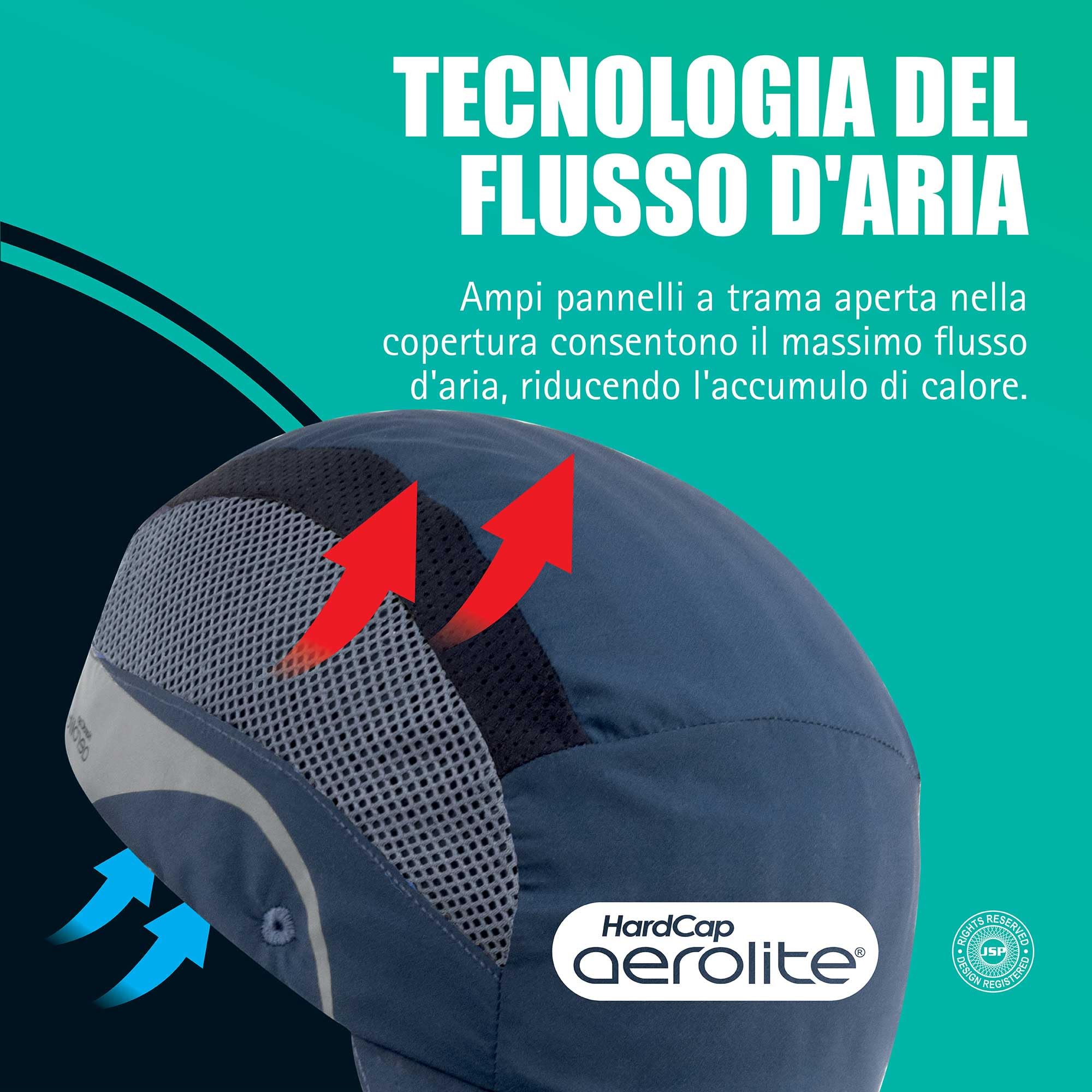 JSP Aerolite Berretto Antiurto Ultraleggero Lavabile, Visiera 2,5 cm, Navy | Berretto antiurto con guscio integrale < 135 g, fodera lavabile e ventilazione. EN 812 certificato.