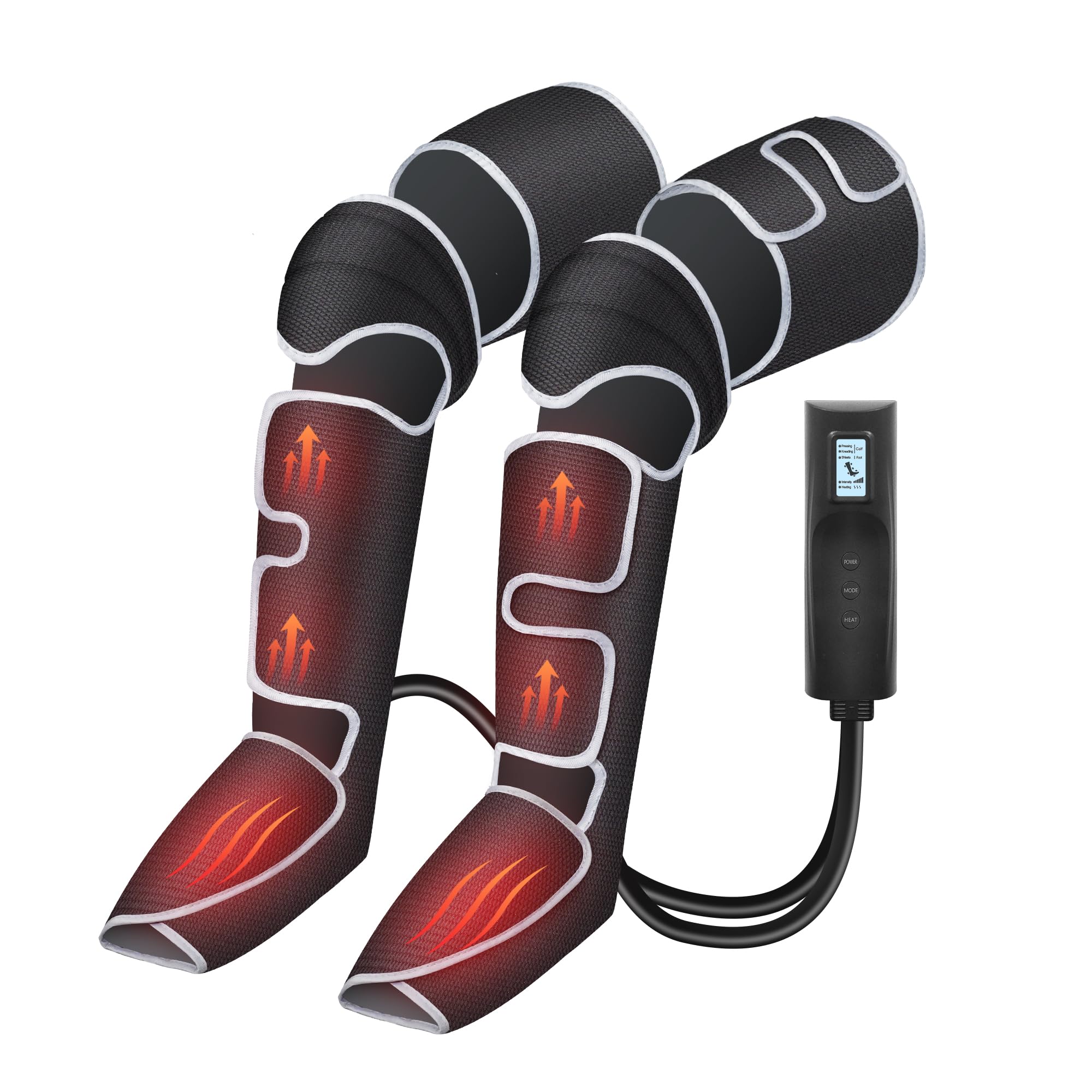 COMFIER Máquina masajeadora de piernas, masajeador de rodilla con calor, masajeador de pantorrilla 4D, regalos para hombres, mujeres, botas de masaje para alivio, 3 ajustes de calor y 3 intensidades