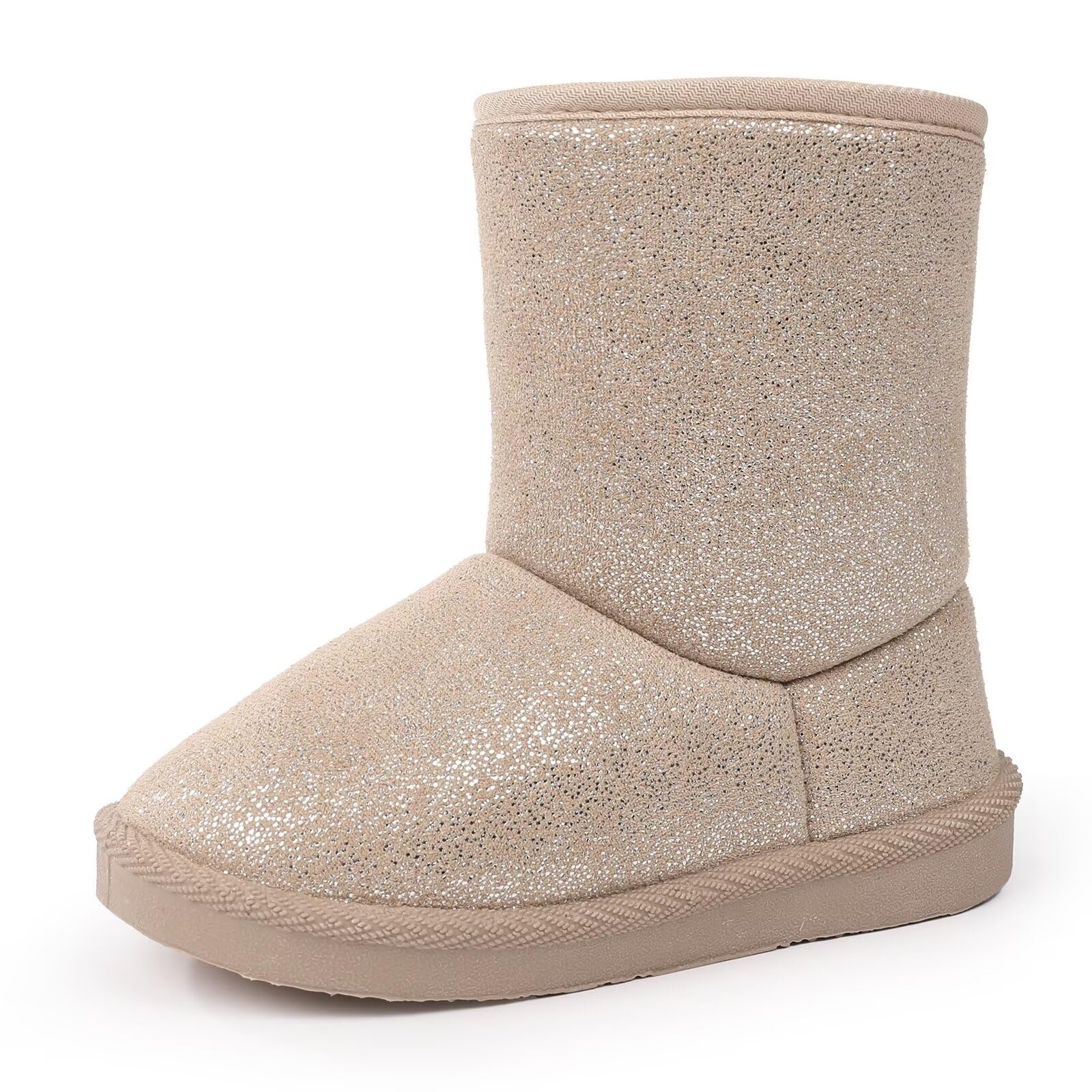 FANTURE Toddler Winter Snow Boots with Zipper,Suede Upper