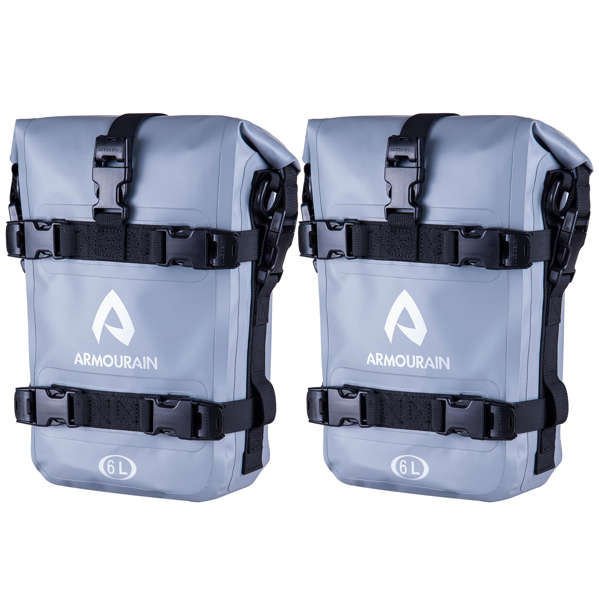 Sacoche de barre anti-collision pour moto 2 PIÈCES Sacoche de queue pour moto Sacoches pare-chocs pour moto Sacoche latérale en PVC impermétable pour cadre de montage en PVC pour la plupart