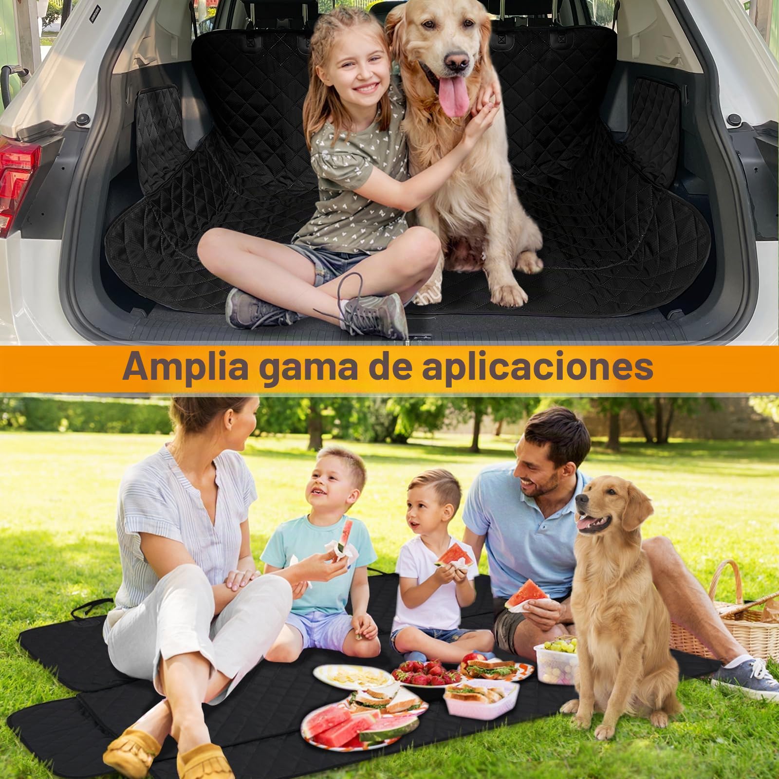 Manta para asiento trasero de coche para perros, con Isofix y protección universal (135 x 120 cm), impermeable, antideslizante, resistente a arañazos