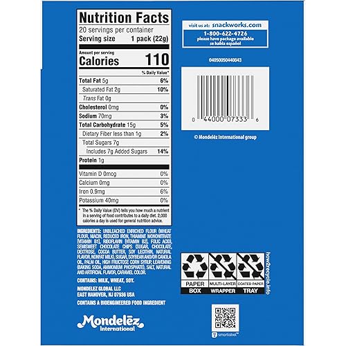 Miniatura 18 de CHIPS AHOY! Galletas Originales con Chispas de Chocolate, 20 Paquetes (2 galletas por paquete)