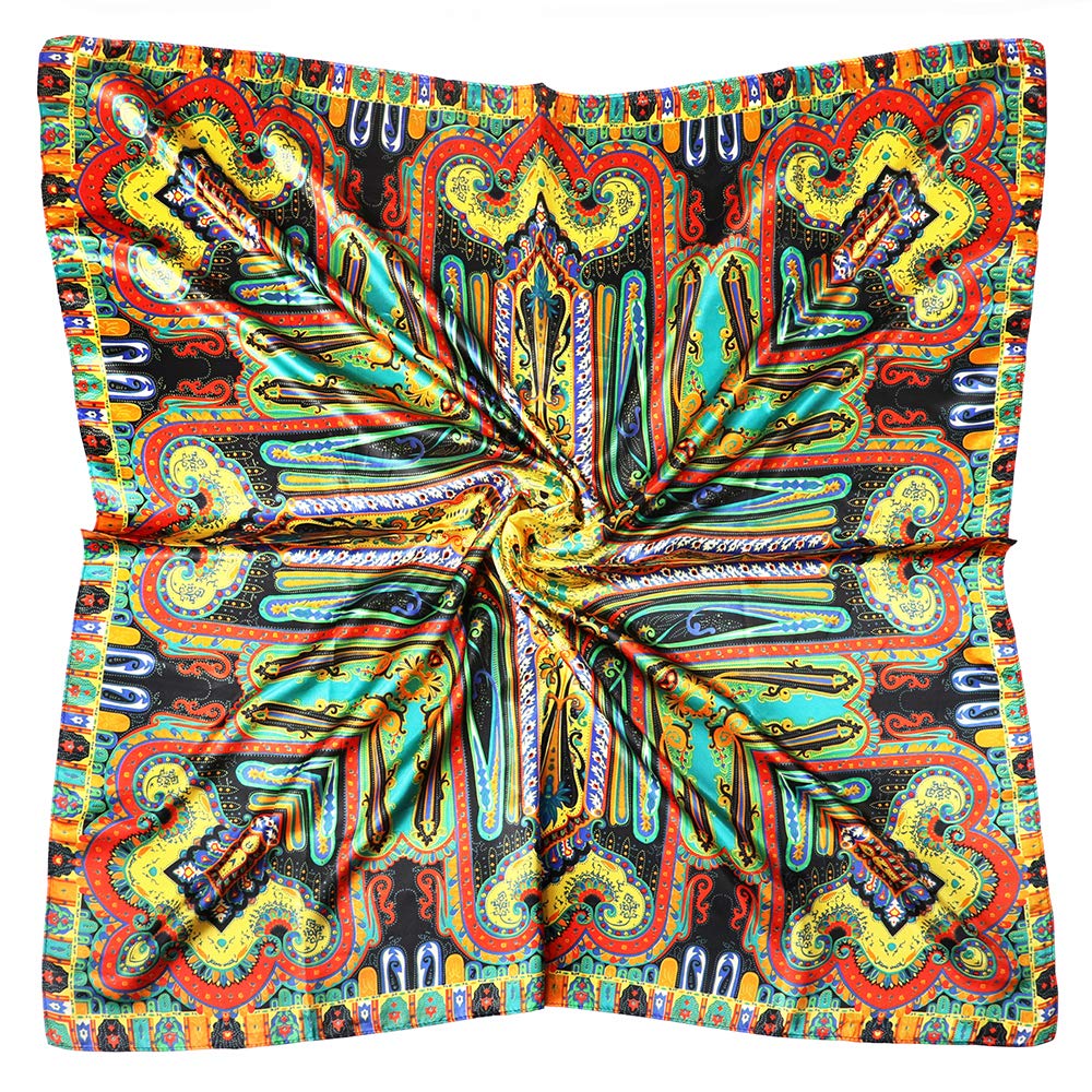 Pañuelo De Seda De Satén De Diseño Cuadrado De Lujo Bandana De Cabeza Musulmana Para Mujeres