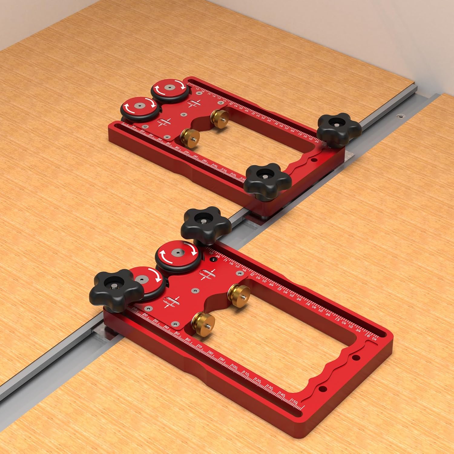 Double Wheel Bearing Roller, Woodworking Bearing Roller Featherboards, Table Saw Feeder Jig Roller Auxiliary Tool for Router Table Band Saw