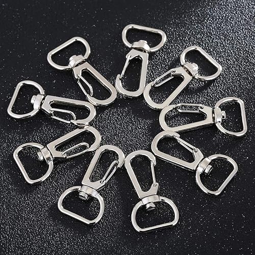 Miniatura 3 de Paquete de 40 cierres giratorios de metal de 1.5 pulgadas, cordón a presión, gancho de langosta con cierre de gancho para llaves, cordones (34