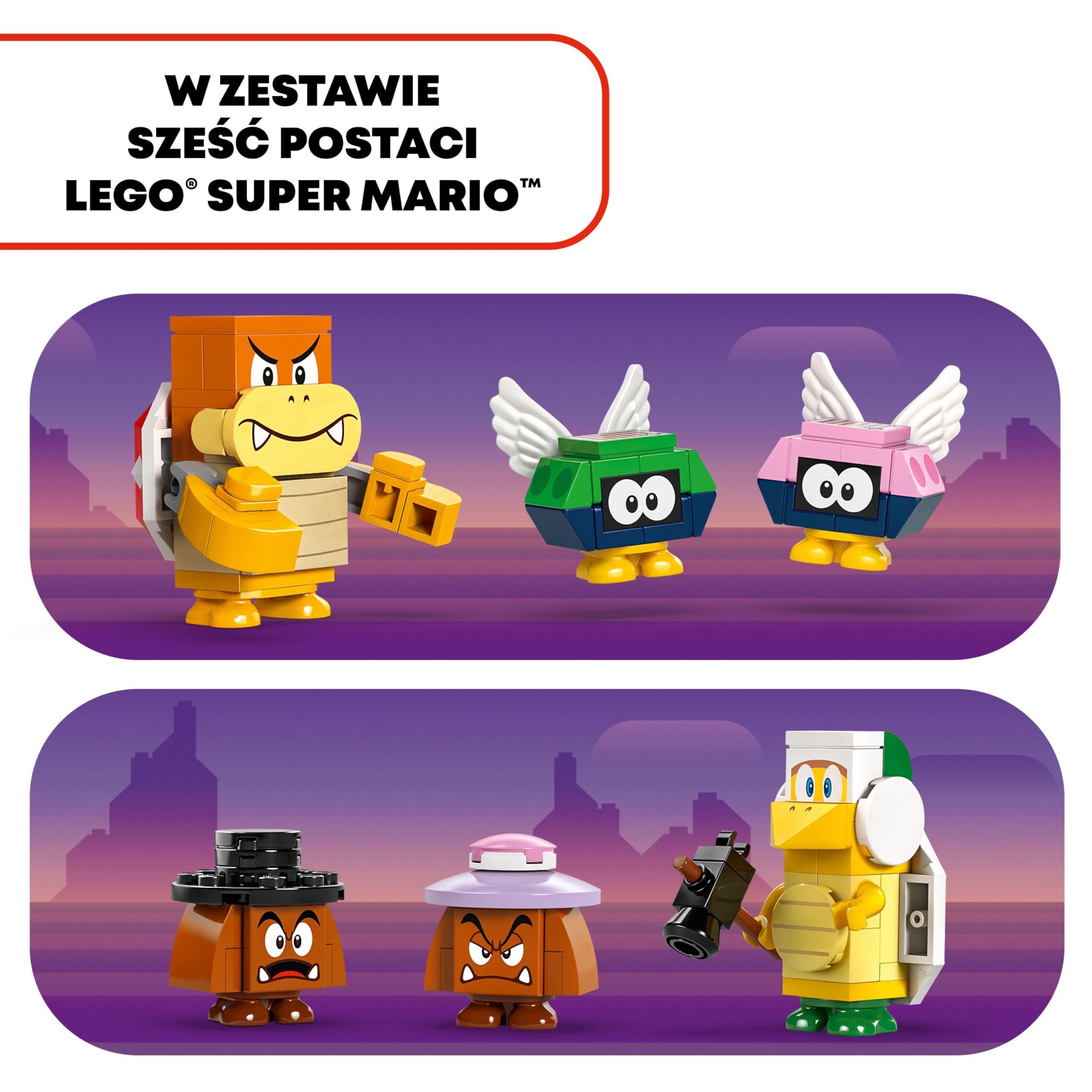 LEGO Super Mario Bowser i pociąg ekspresowy, Interaktywna Zabawka dla Dziecka, Kolejka do Zbudowania z 6 Figurkami w tym Hammer Bro i 2 Goomby, Prezent dla 9-latka, dla Chłopca i Dziewczynki, 71437