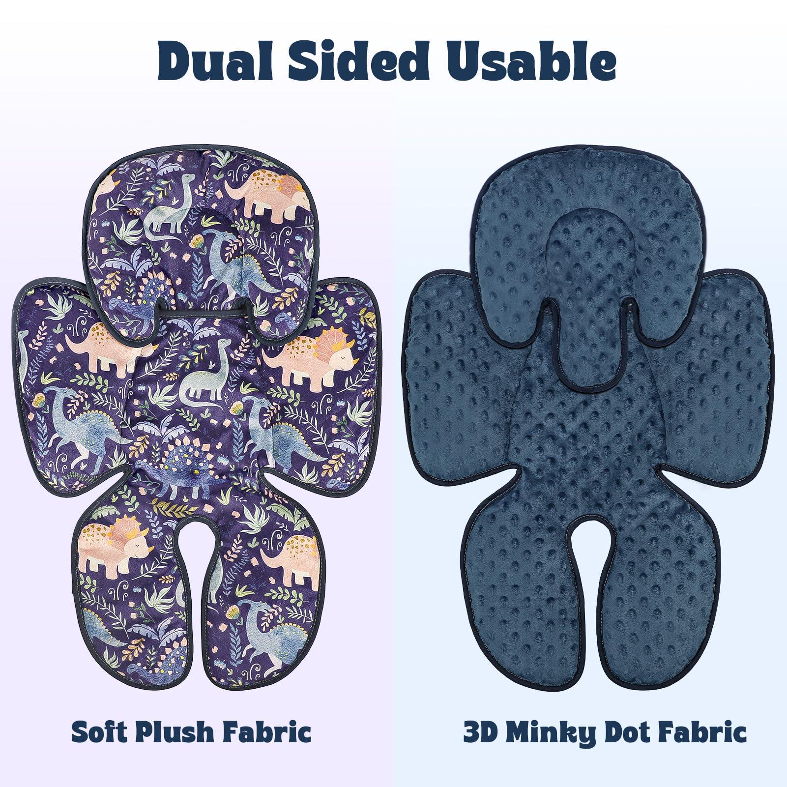 Pea Pod - Asiento de coche para bebé 2 en 1, soporte para la cabeza y el cuerpo para recién nacido, reversible, 3 capas, cálido, para asiento de coche prematuro, cojín para cochecito, reposacabezas