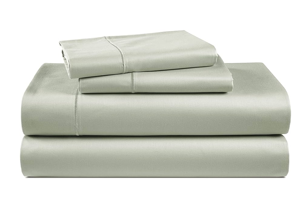 LANE LINEN 100% Egyptian Cotton Bed Sheets sábanas Queen, Soft & Comfy Luxury Hotel Like Thick Bedding Sheets & Pillowcase Set, Machine Wash Cooling 16'' Queen Deep Pocket Sheet Set Mineral