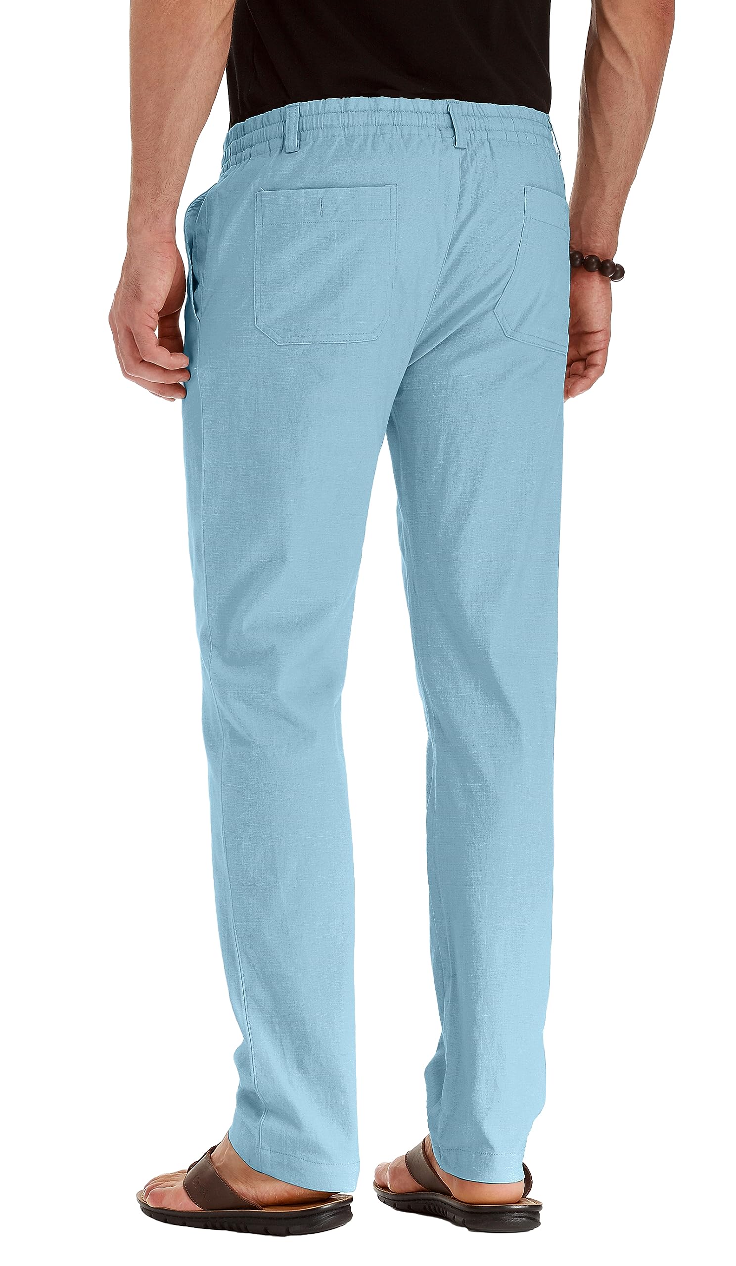 Sailwind Pantaloni da uomo in lino con coulisse, casual, estivi, da spiaggia