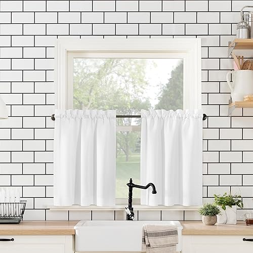 Miniatura 9 de - Fibra Martine 918 - Juego de 3 cortinas de cocina de microfibra