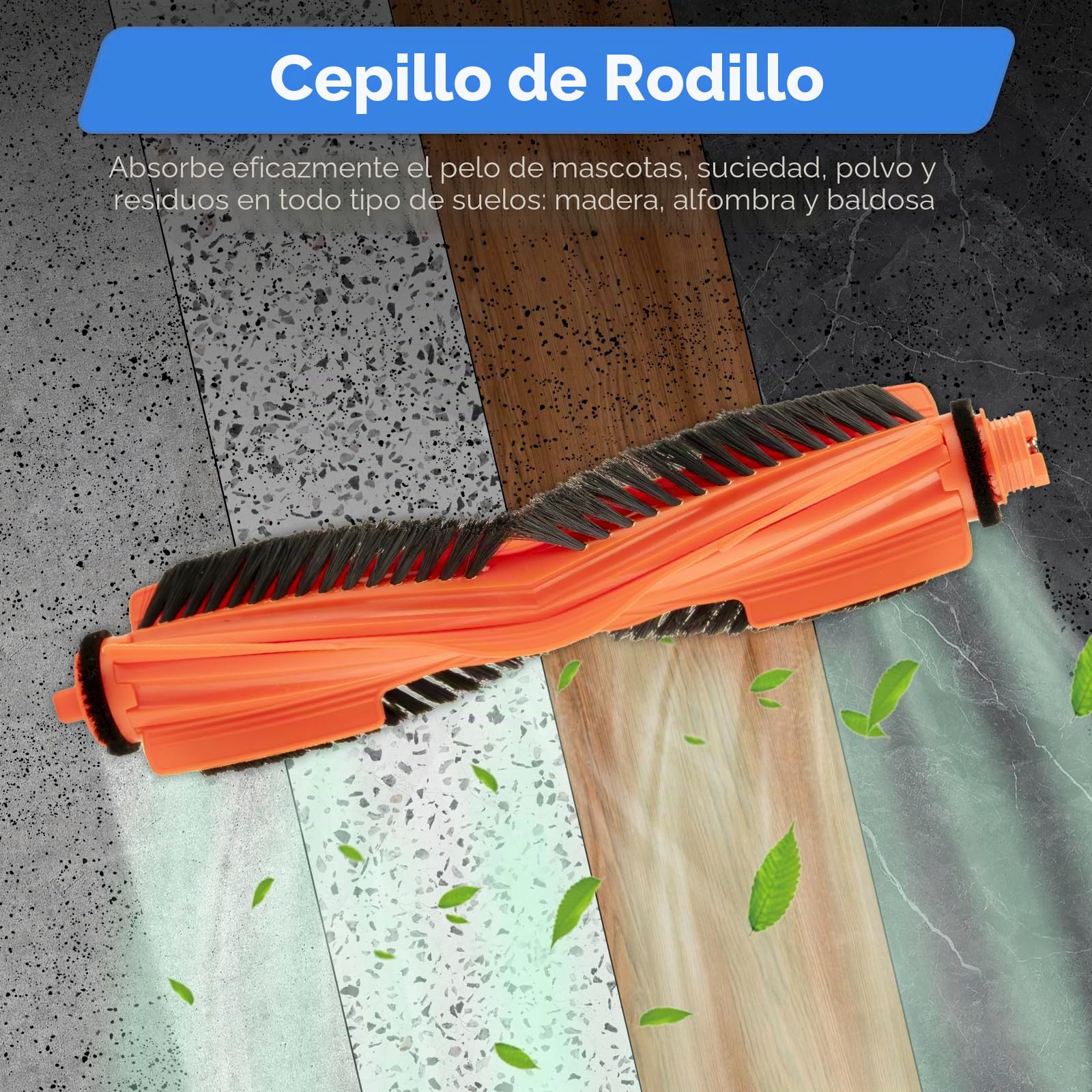 (14 unidades) H40 Piezas de repuesto Compatible con Xiaomi H40 Robot Aspirador, 1 Cepillo Roll, 3 Filtros HEPA, 4 Bolsas de polvo, 2 Cojines para mopa, 4 cepillos laterales, Juego de accesorios