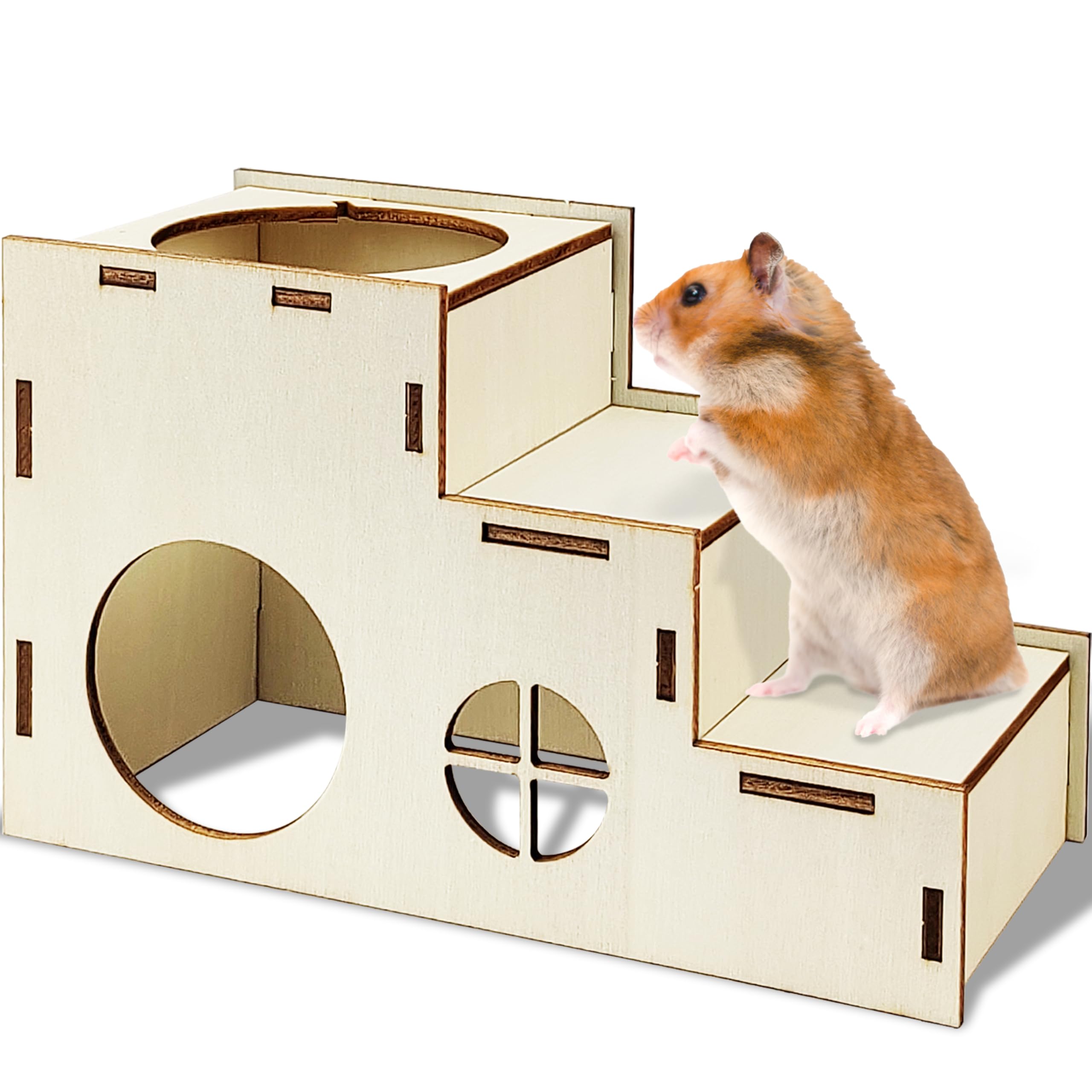 NICERINC PET Guinea Pig Foraging Toys, Small Animals Hide Treats Foraging Puzzle Toys,Wooden Foraging Game Interactive Enrichment Toy for Rabbits,