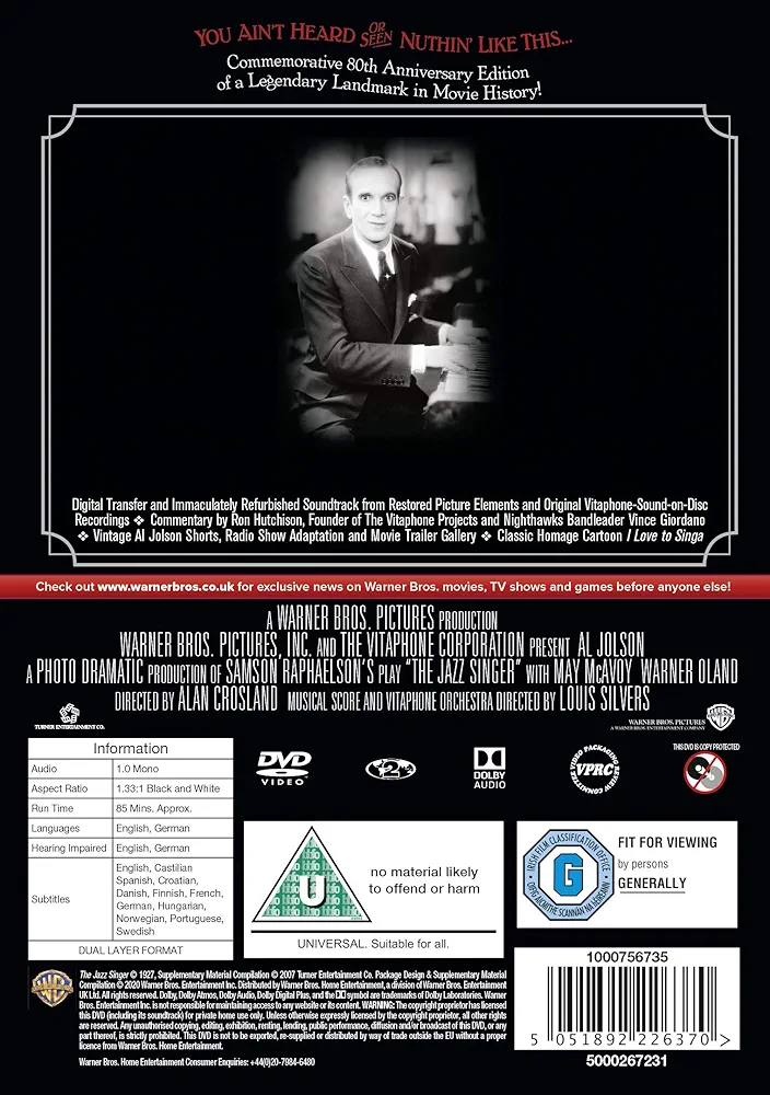 ジャズ・シンガー [DVD] Amazon.co.jp: ジャズ・シンガー [Blu-ray] : アル・ジョルスン