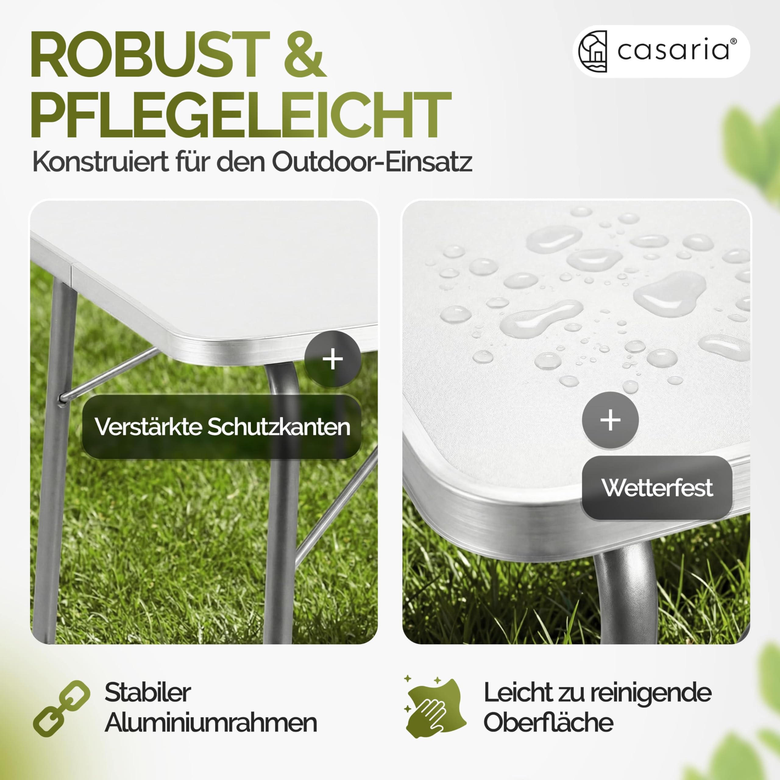 Casaria Campingtisch Klappbar Weiß