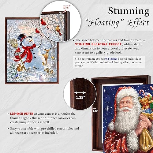 Miniatura 2 de Kit de marcos flotantes de lona de 1.25 pulgadas de profundidad, decoración artística de pared, paneles de lienzo terminados y tableros de lona