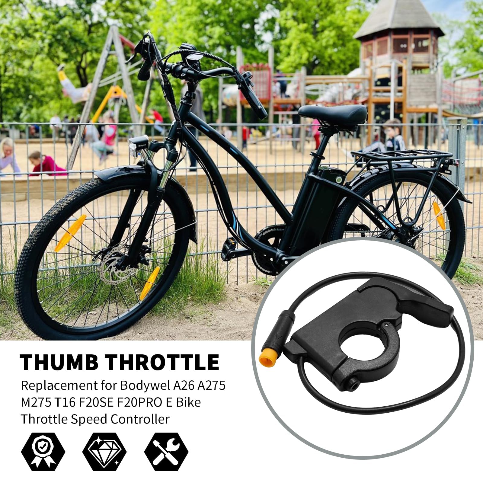 Acceleratore a pollice, ricambio per regolatore di velocità dell'acceleratore per bici Bodywel A26 A275 M275 T16 F20SE F20PRO E Bike
