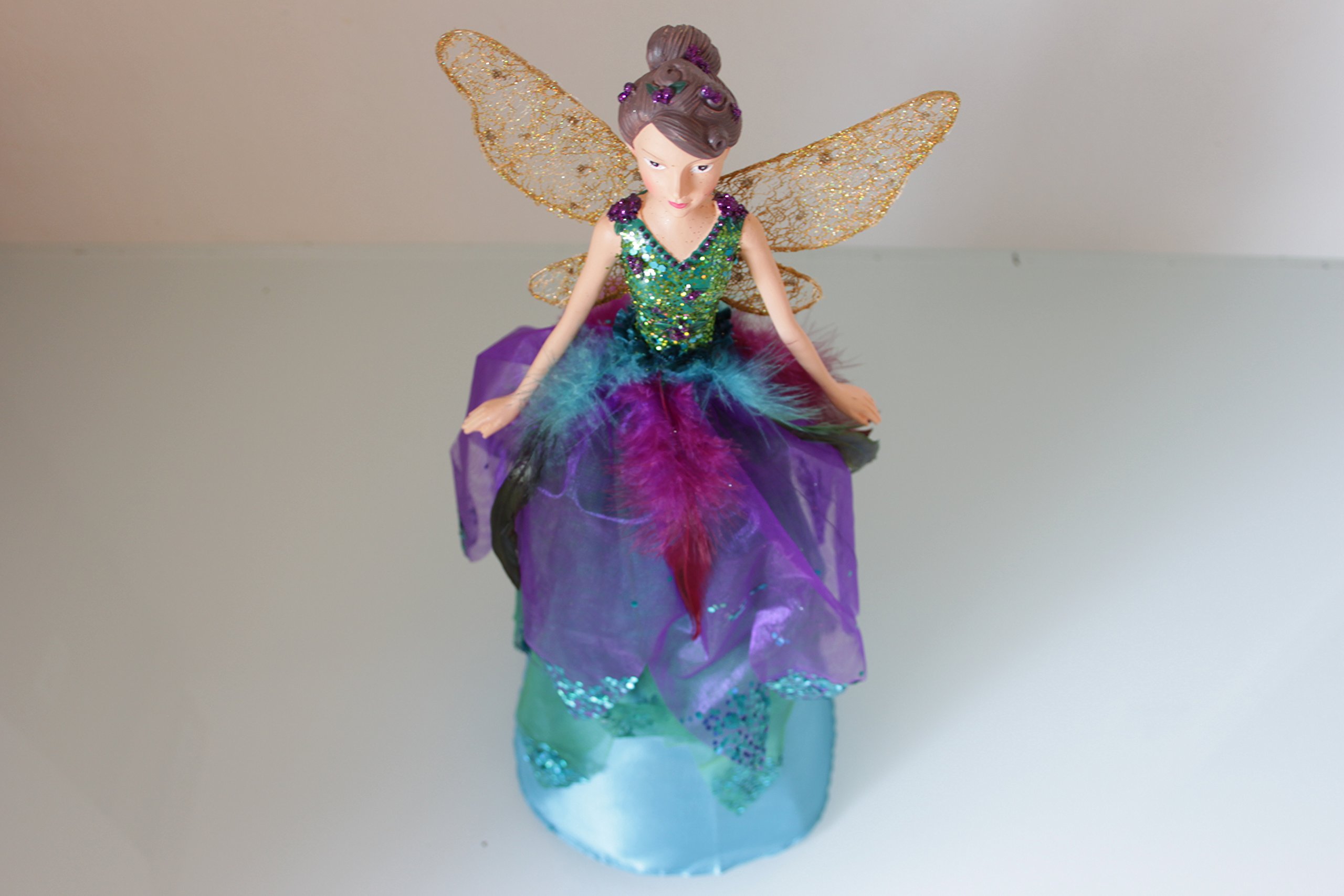 Gisela Graham Pfau Harz und Stoff groß 50 cm Fee/Engel Weihnachtsbaumspitze