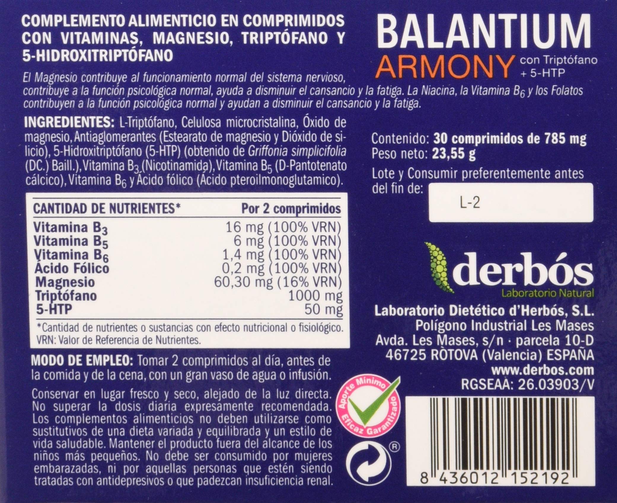 Derbos Balantium armony 30comp tubi 1 unità 500 g