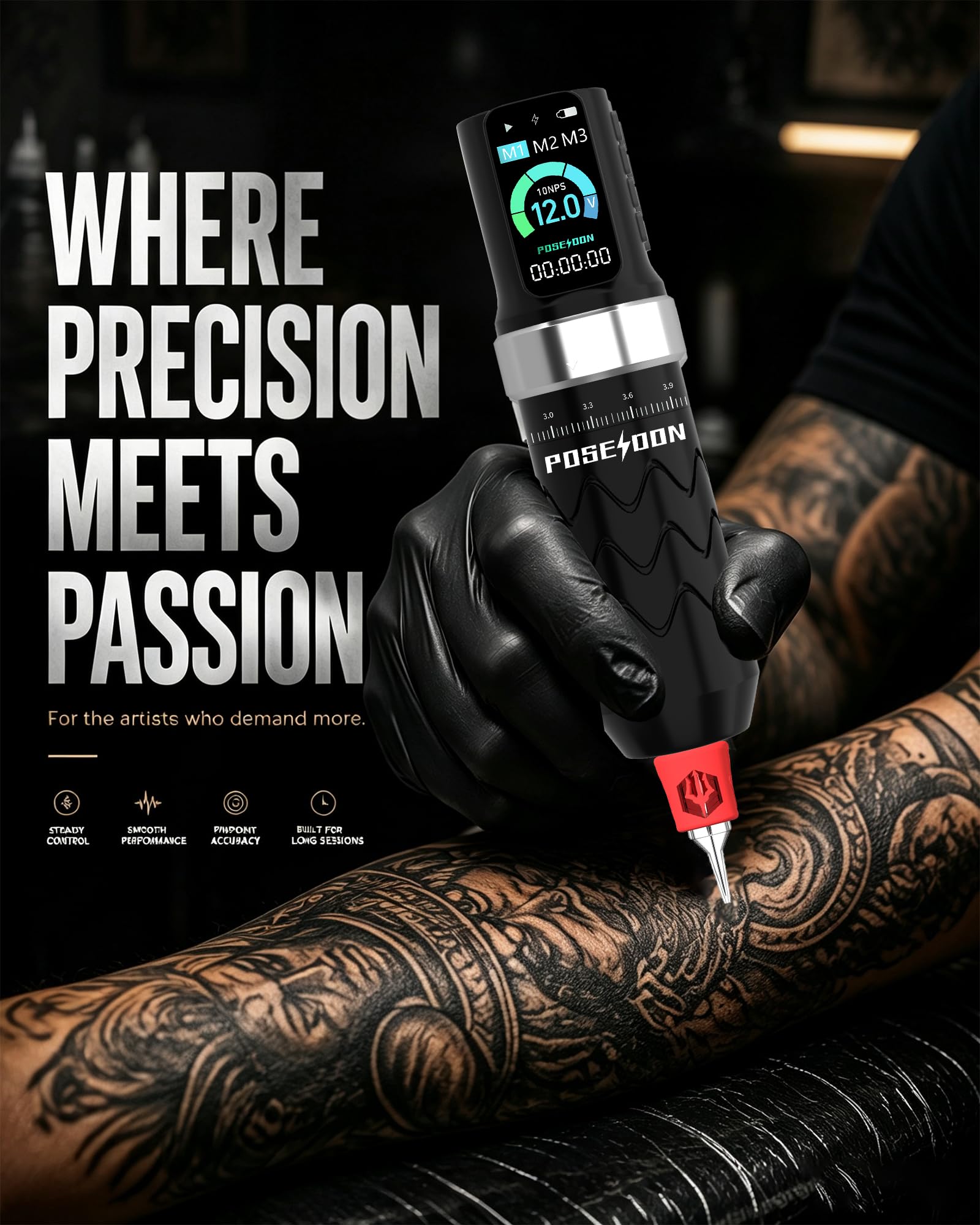 POSEIDON タトゥー　ペン型マシン Amazon.com: POSEIDON Tattoo Gun Kit, Wireless Tattoo Pen Kit
