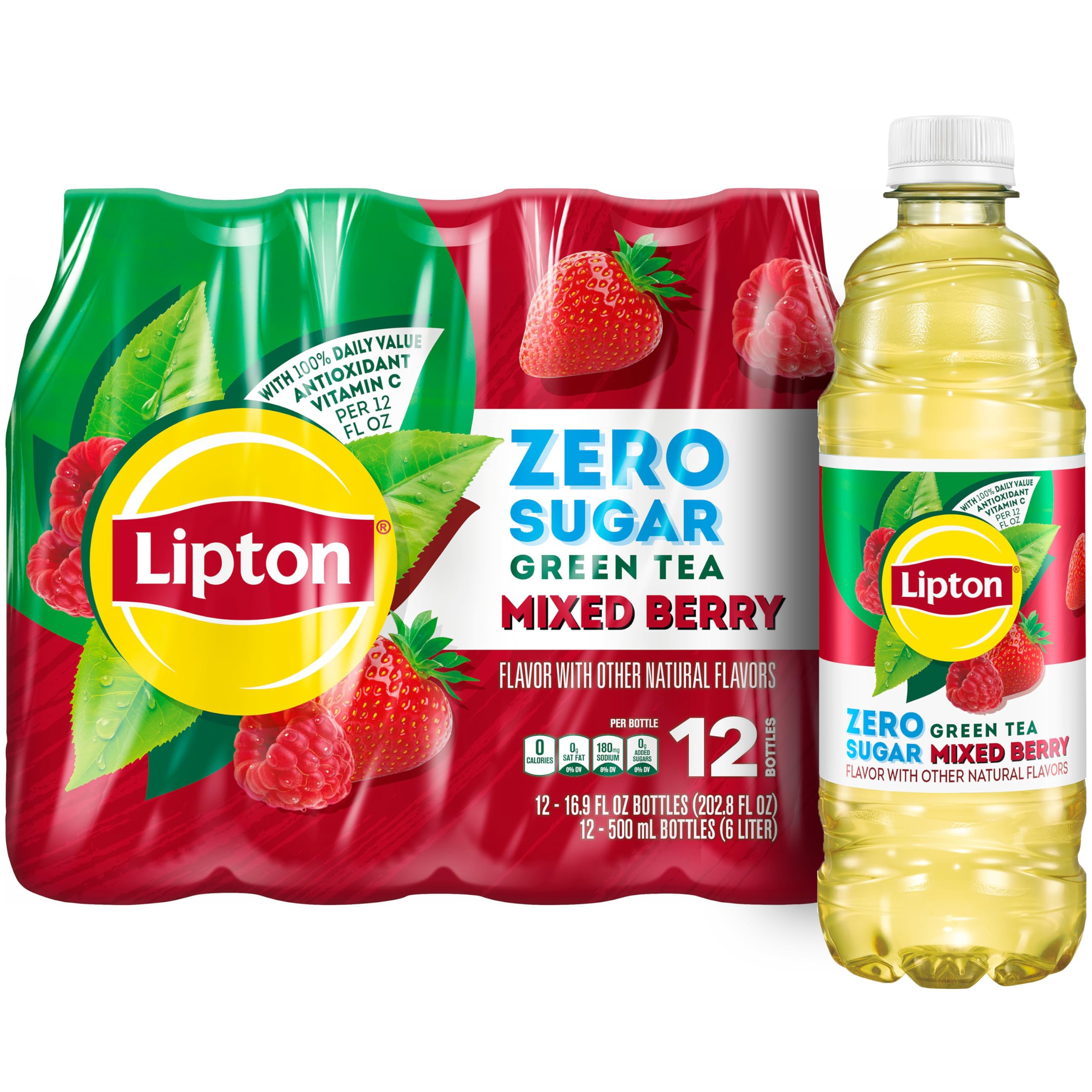 Amazon.com : Lipton Zero Sugar Iced Tea, Green Tea Mixed Berry