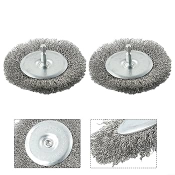 Forney 72749 Wire Wheel Brush, Twist Knot Crimped With 1/2 Inch And 5/8 Inch Arbor, 6 Inch By .020 Inch