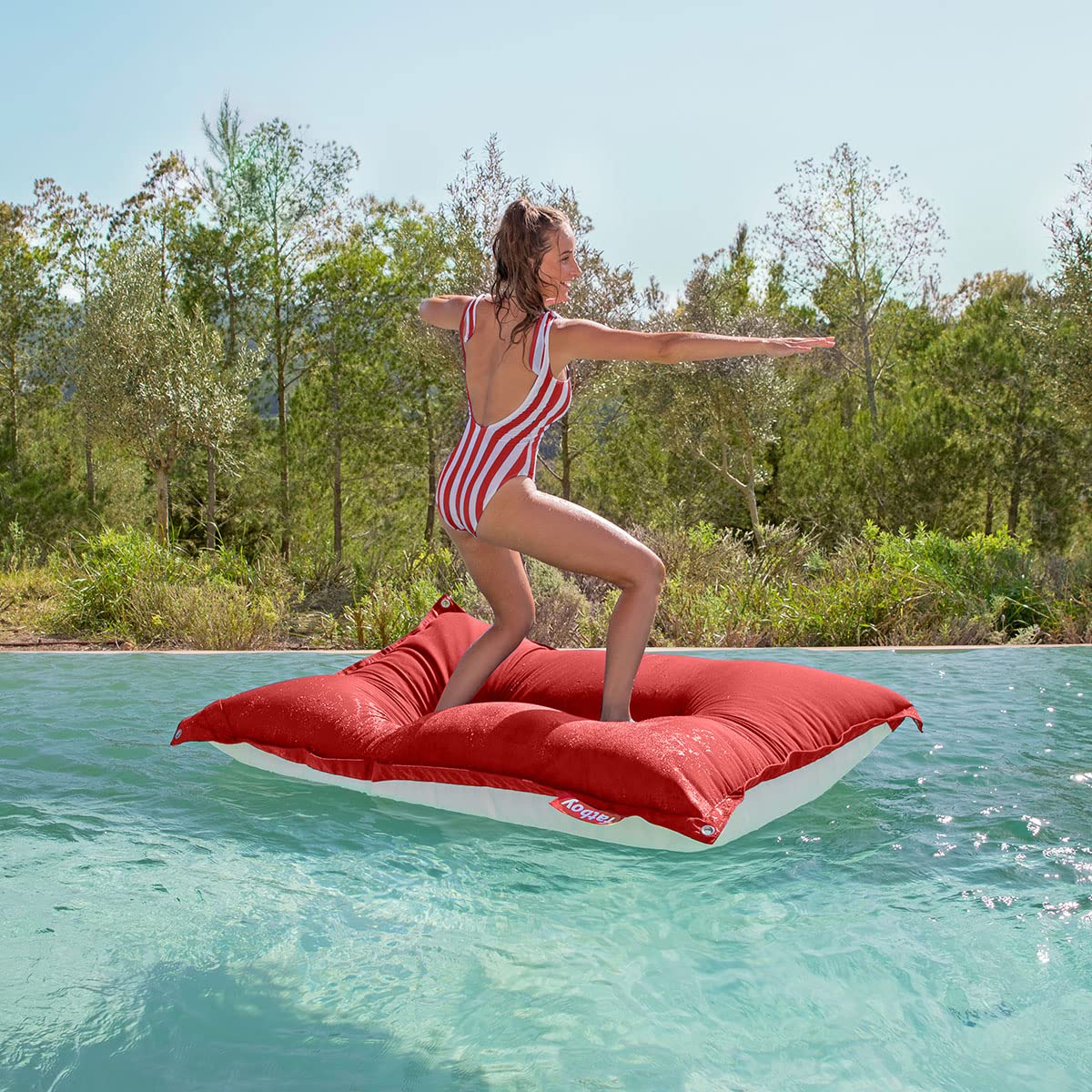 Fatboy Original Floatzac - Bean Bag Pool Float, Red, Large