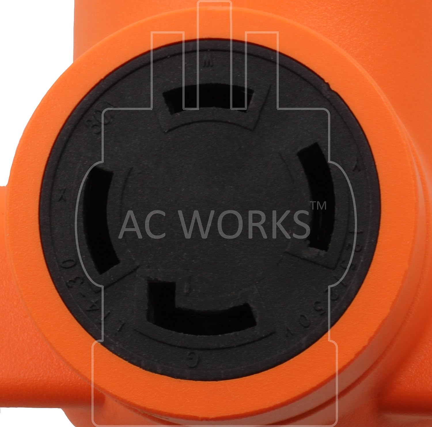AC WORKS 30 Amp 4-Prong Dryer Wall Outlet Adapter (To L14-30 30A 4-Prong Locking)