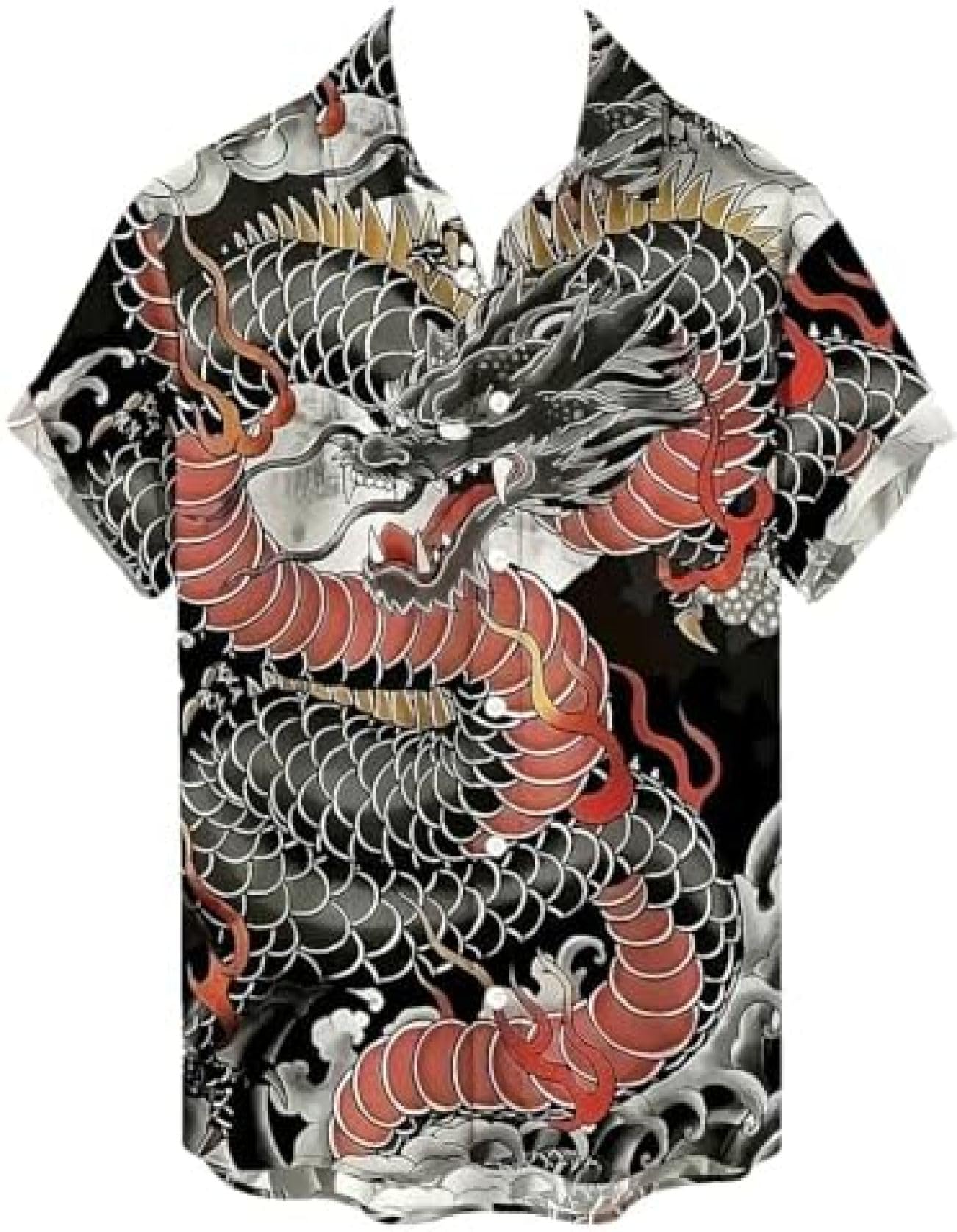 Amazon.co.jp: [売店] 龍柄 和柄 アロハシャツ 半袖 シャツ ヤクザ 