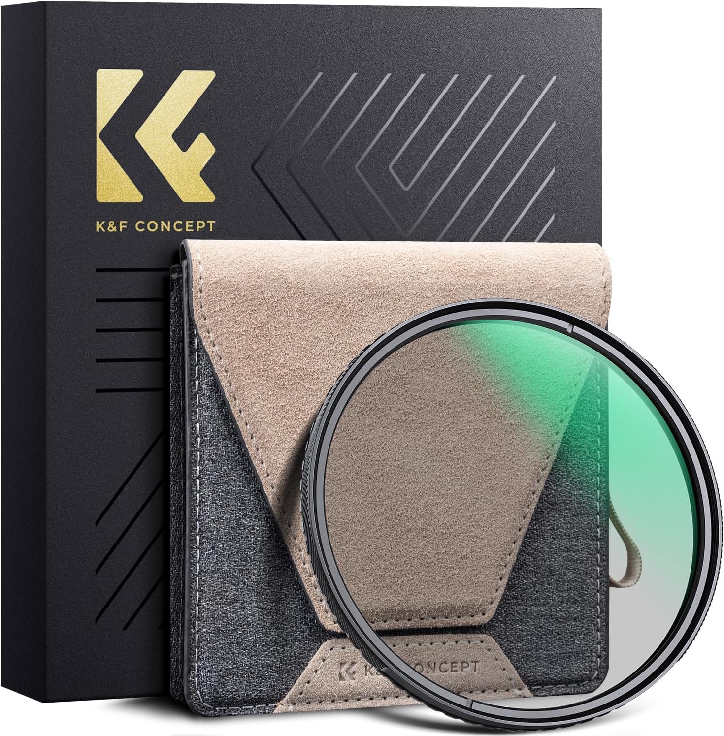 K&F CONCEPT Filtr polaryzacyjny 2 w 1, 77 mm, True Color filtr polaryzacyjny i ultra niskie odbicie, szkło optyczne z powłoką Multi-Nano (Nano-Xcel PRO)