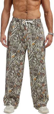 Anoumcy Mens Camo Sweatpants Casual Baggy Jogger Drawstring Elastic Waist Athletic Lounge Trousers Workout Streetwear Pants