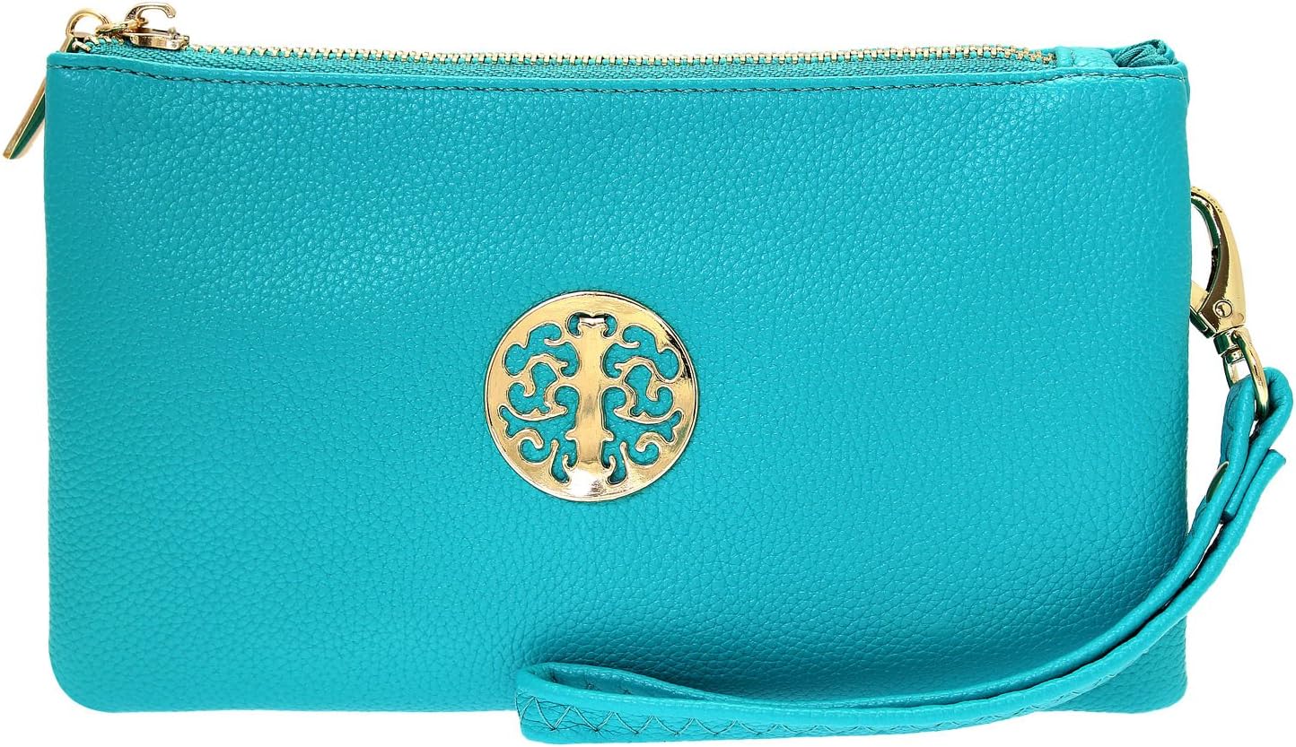 Small Clutch Bags with Wristlet and Long Adjustable Strap - Packaged With FREE Elegant Tiana Marie Dust bag