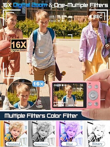 Miniatura 3 de Cámara digital 4K 64MP 18X Zoom Cámara compacta de vlogging con pantalla de 2.8 pulgadas, tarjeta microSD de 64 GB, batería de 1500 mAh, cámara de