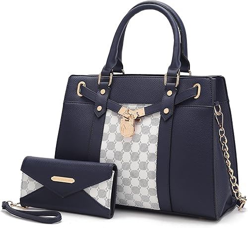 Miniatura 8 de MKF Collection Bolso de mano para mujer bolso cruzado de cuero vegano con asa superior y cartera de pulsera