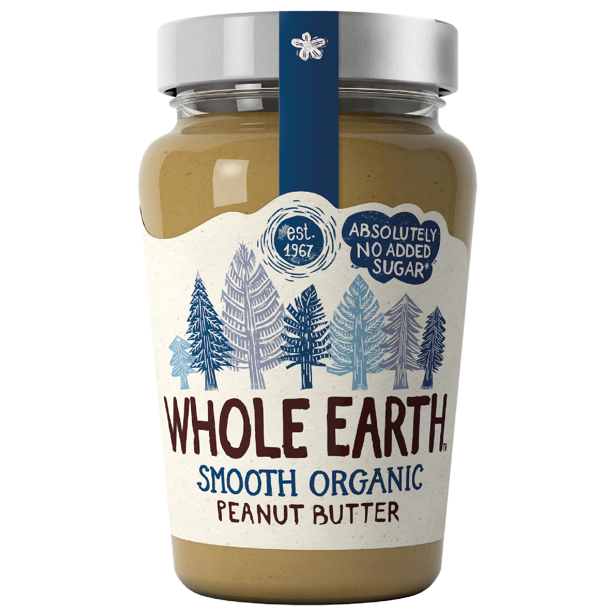 Whole Earth Smooth Organic Peanut Butter, 340 g Jar, Original Nut Spread Made with All Natural Ingredients, No Added Sugar, Gluten Free, Vegetarian & Vegan Friendly (Packaging may vary)