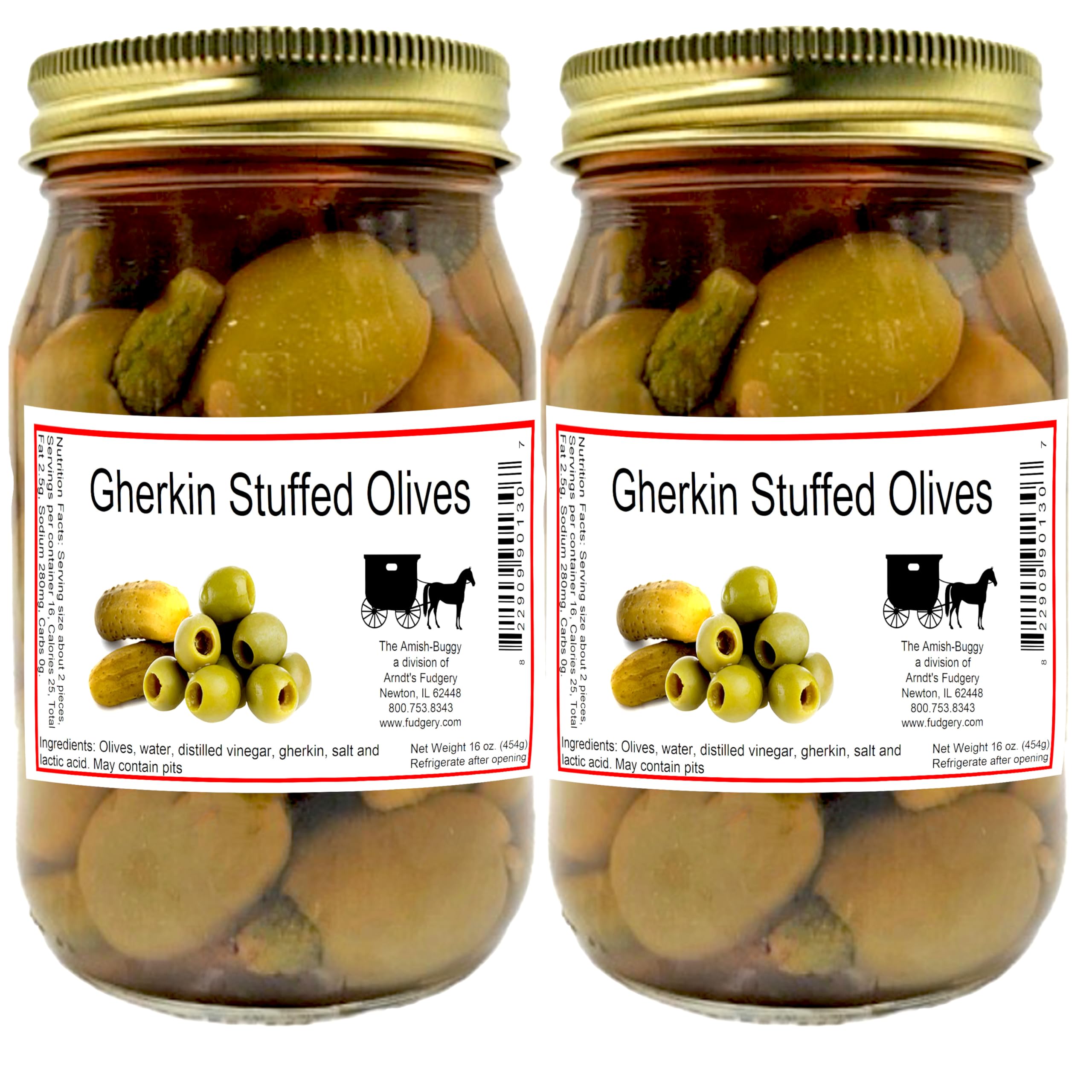 Stuffed Large Olives - Choose Two 16 oz. Jars (Gherkin Stuffed Olives)