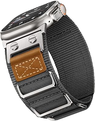 أحزمة Suitisbest المتينة المتوافقة مع Apple Watch Ultra Band 49 مم 46 مم 45 مم 44 مم 42 مم، حزام معدني متين من النايلون العسكري بثلاث حلقات لسلسلة iWatch 11 10 9 8 7 6 5 4 3، SE 3 2 1، Ultra 3 2 1