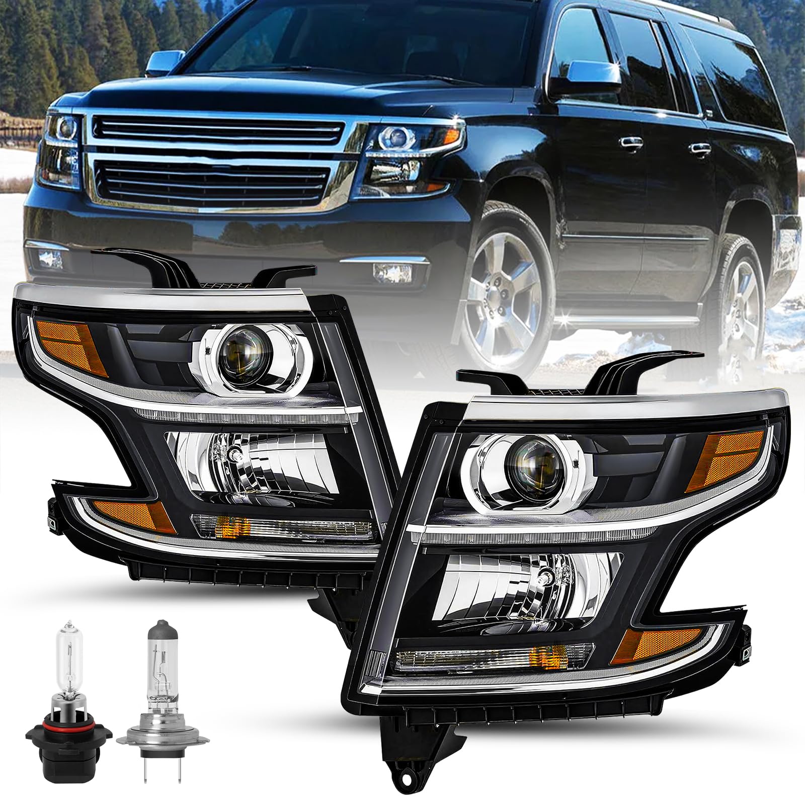 SOCKIR LED DRL Projector Headlight Assembly