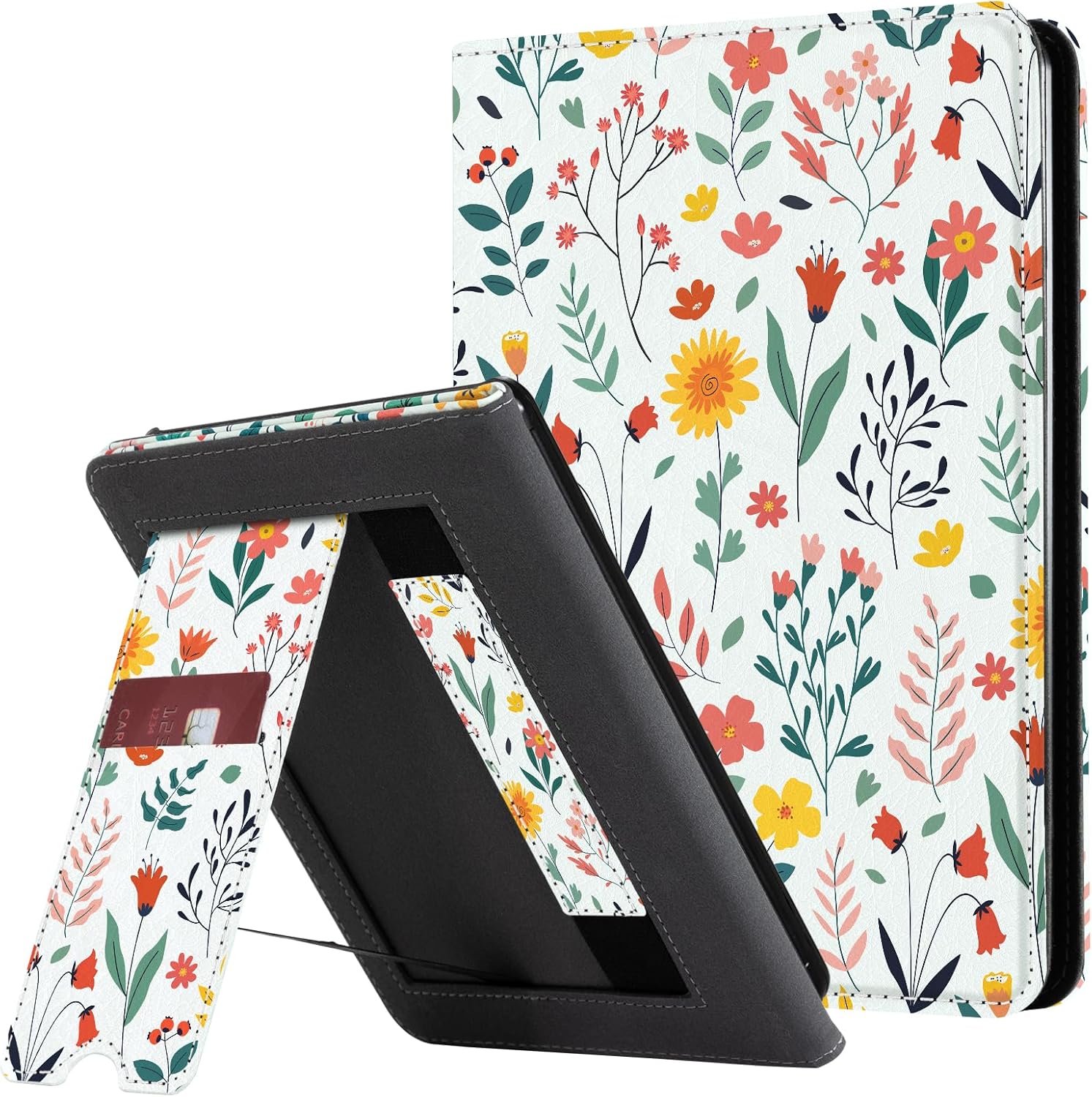 CoBak Case with Stand for Ebook Readers - Durable PU Leather Cover with Auto Sleep Wake, Card Slot, Hand Strap Feature Kindle Paperwhite case