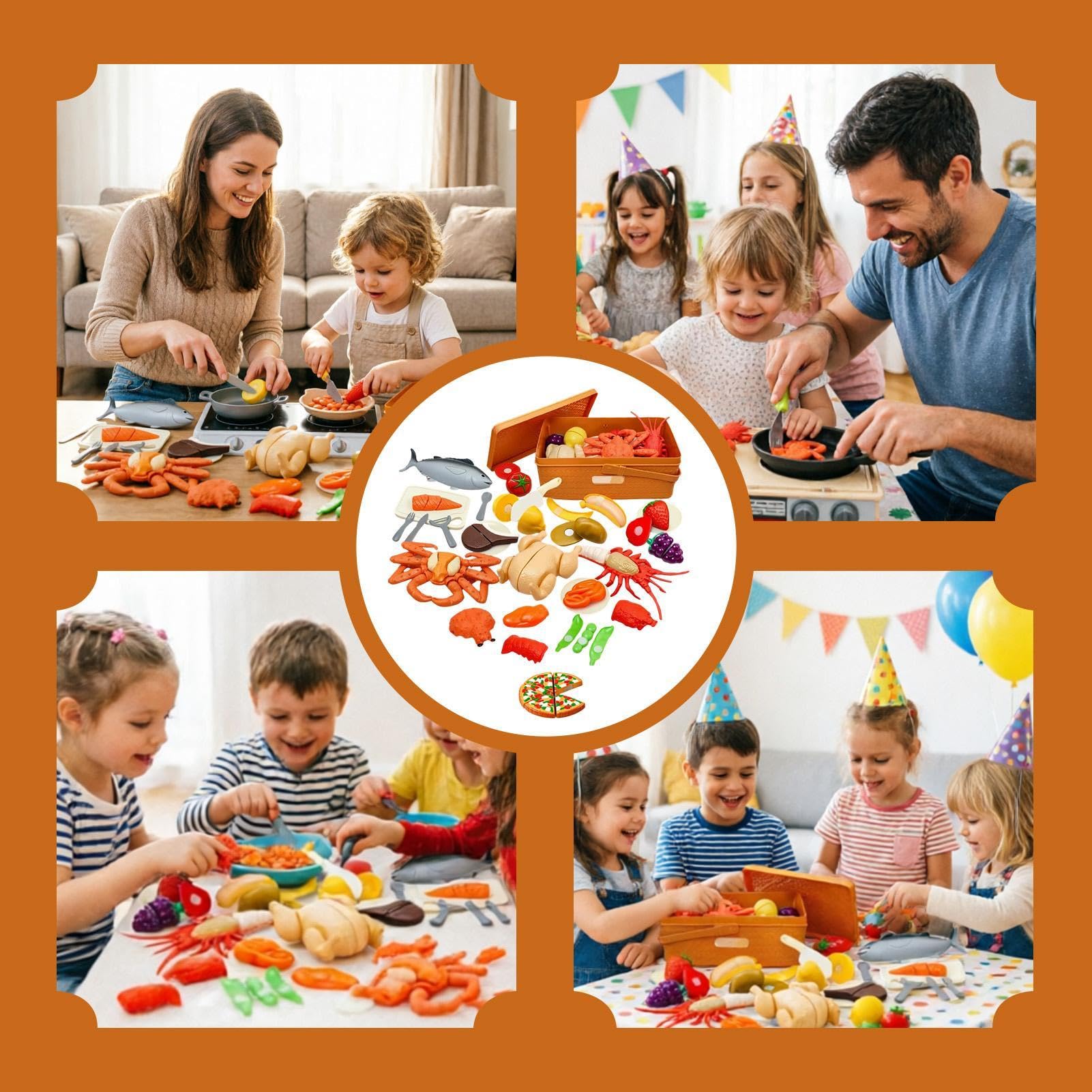 Accesorios de Cocina de Infantiles | Alimentos de Realistas y Educativos,Alimentos de para Set de Cocina Infantil,para Guardería Hogar Actividad Preescolar Cumpleaños Niñas Niñ