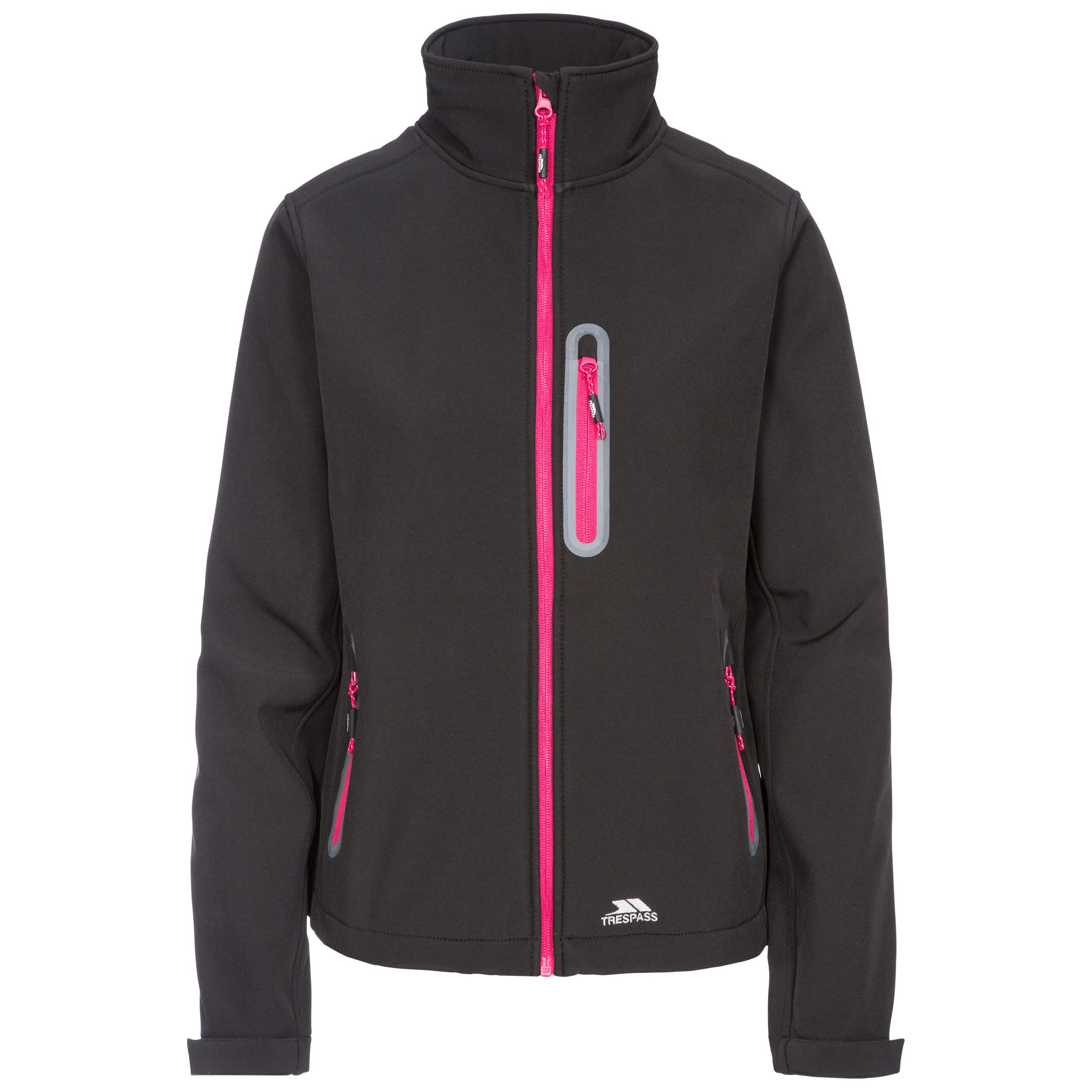 Trespass Hallie Giacca Softshell Leggera Antivento Donna - Con Cappuccio, Tasche Zip E Coulisse - Perfetta Per Escursioni E Tempo Libero