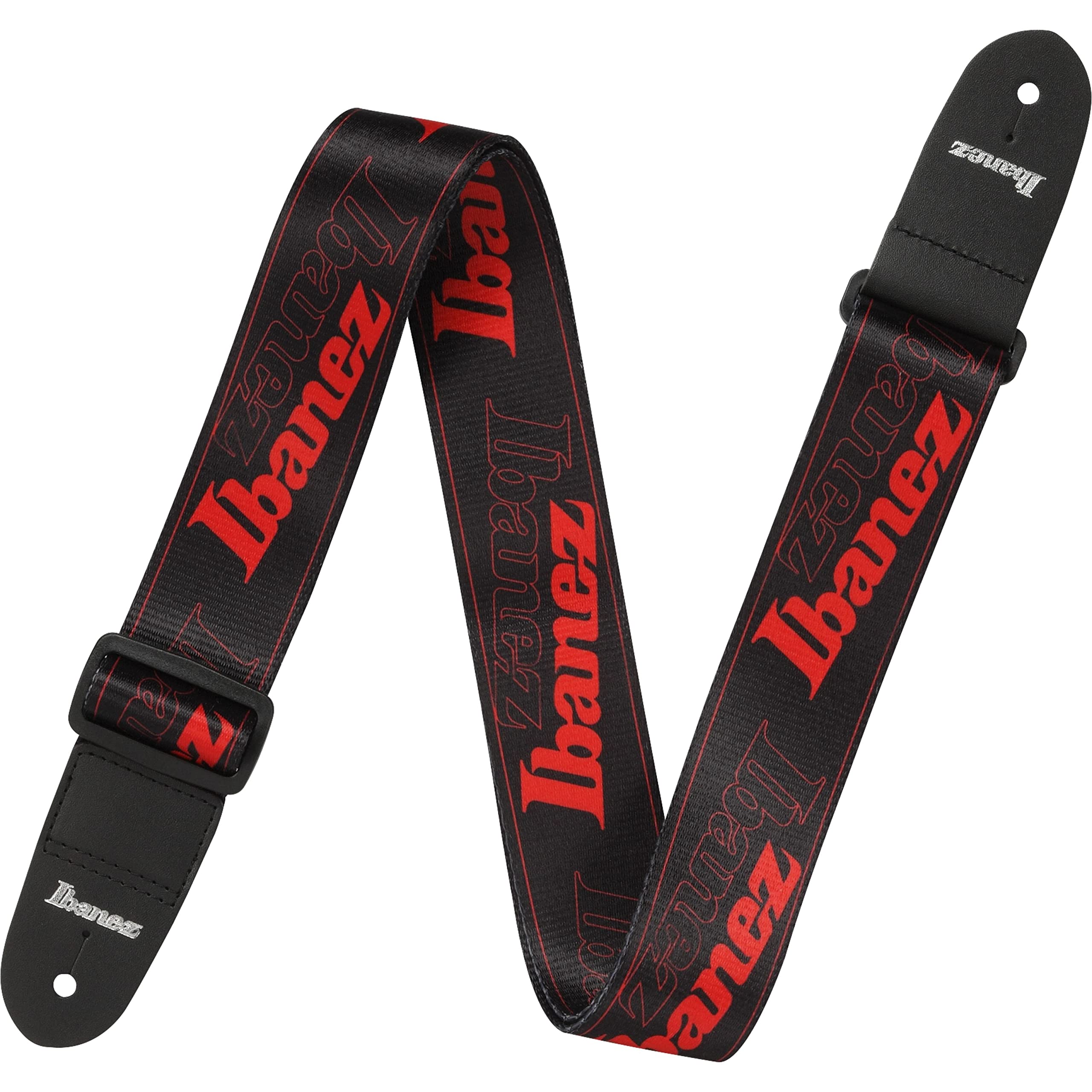 IBANEZ Strap Design Black, Red Ibanez Logoları