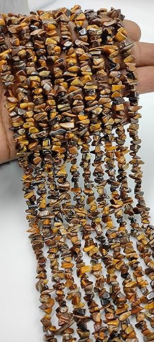 Miniatura 1 de "Hanumat Gems" Lote de 10 hebras de 34 pulgadas, piedras preciosas naturales de ojo de tigre amarillo sin cortar cuentas crudas sin cortar, cuentas