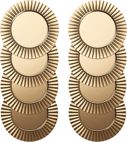 American Atelier Placa de carga Juego de 8 13 pulgadas Borde con volantes Plato de servicio de melamina Perfecto para eventos de lujo cenas