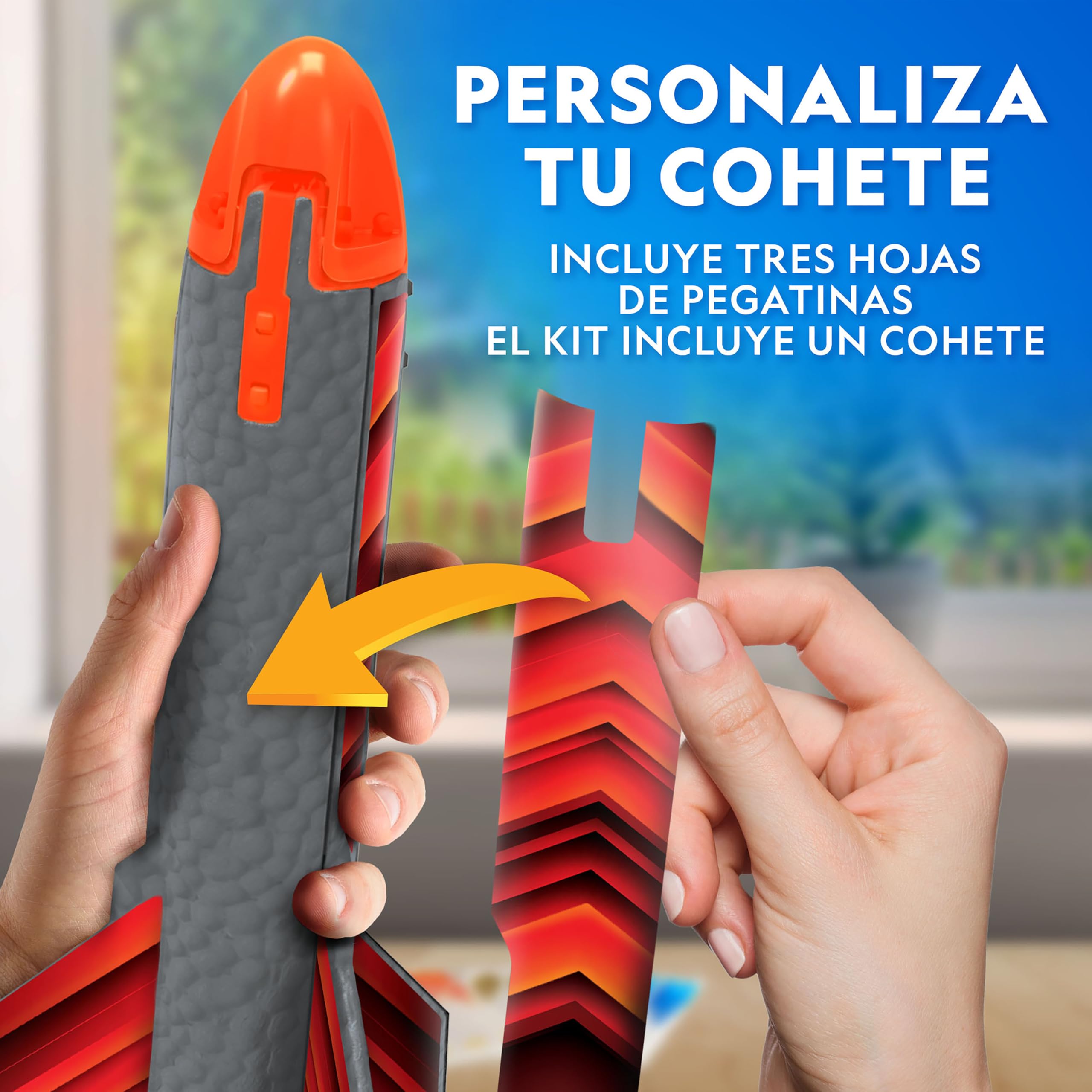 National Geographic Power Rocket para Niños y Niñas – Cohete Motorizado con Base de Lanzamiento, Alcanza hasta 60 Metros, Juguete Recargable con Aterrizaje Seguro, Juguete de Exterior para Niños