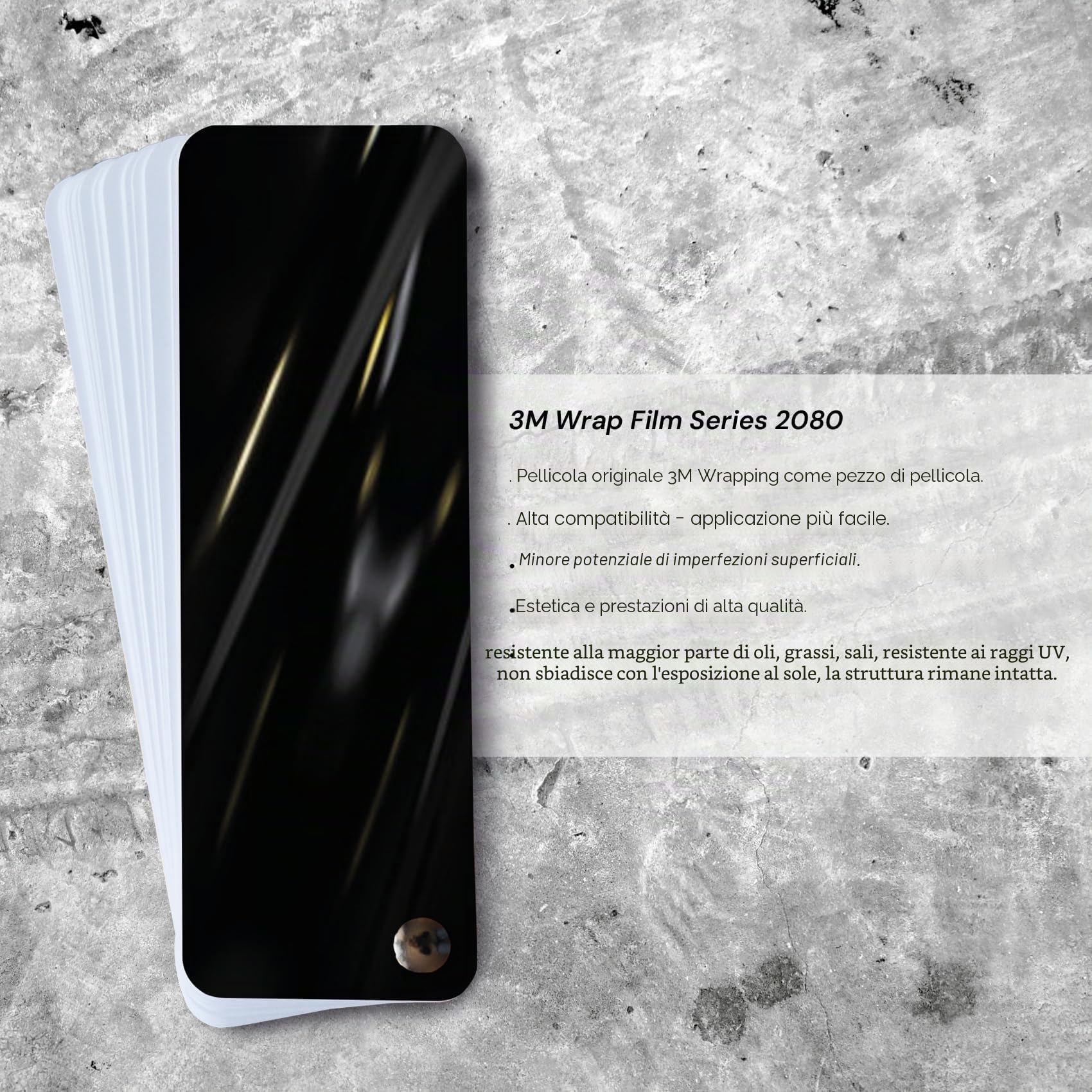 Finest Folia 3M 2080 Pellicola adesiva per rivestimento auto, moto e barche pellicola protettiva 3D con canali d'aria per il rivestimento (HG12 High Gloss Black, 100 x 152cm)