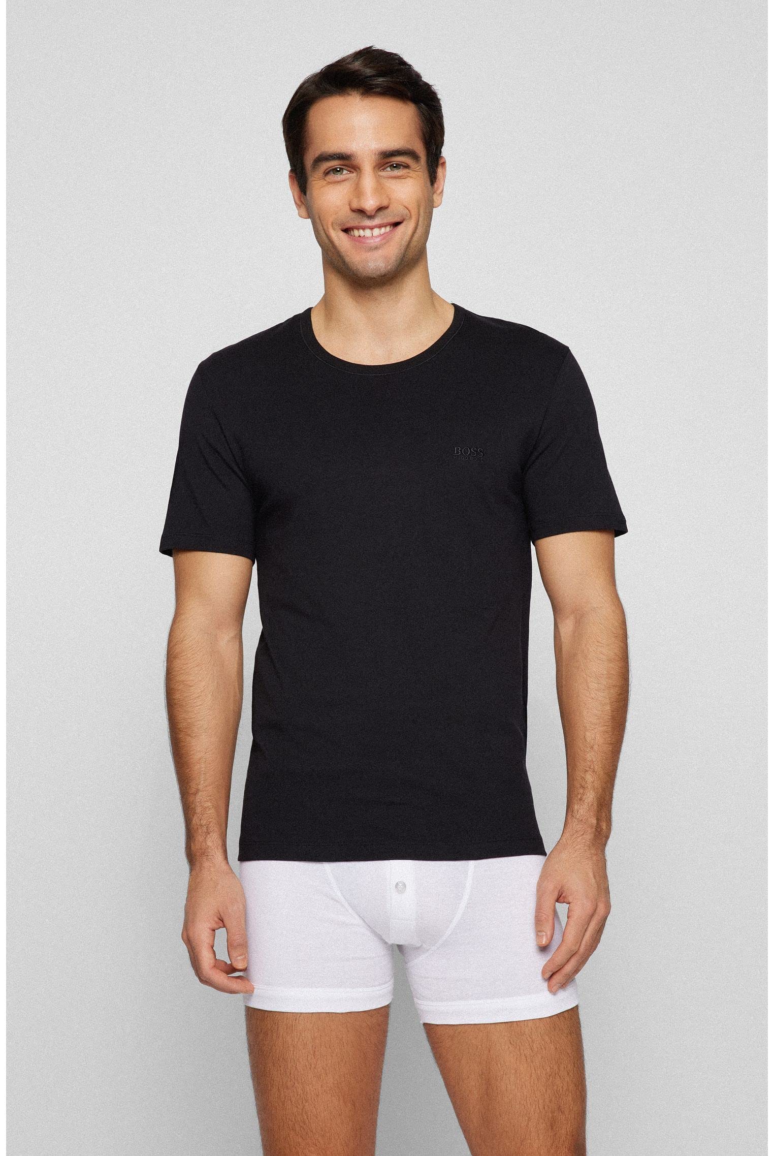 BOSS Mężczyźni T-Shirt RN 3P CO Koszulki,Open Blue497,M
